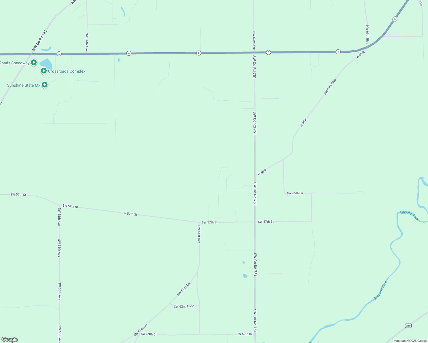 map of restaurants, bars, coffee shops, grocery stores, and more near 6218 Southwest 57th Way in Jasper