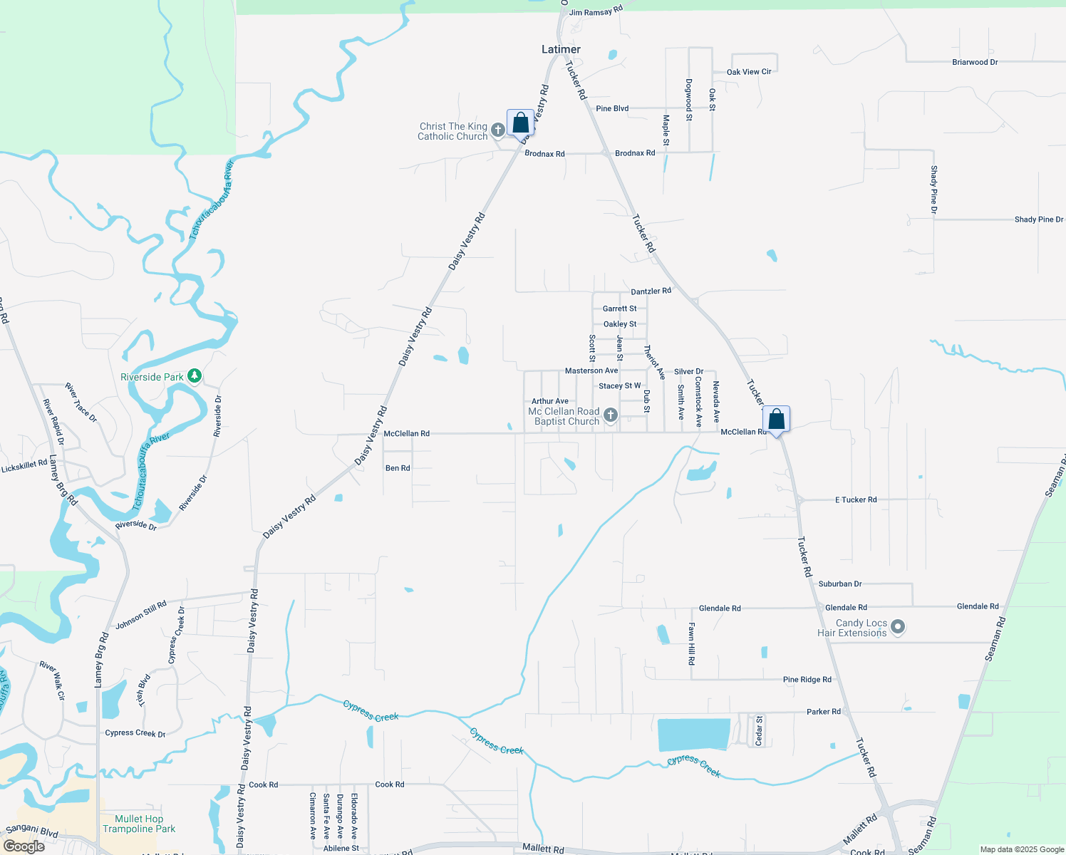 map of restaurants, bars, coffee shops, grocery stores, and more near 9505 Myers Street in Ocean Springs
