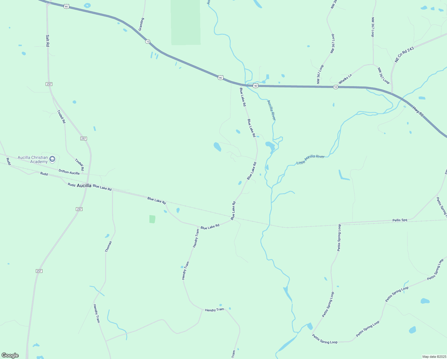 map of restaurants, bars, coffee shops, grocery stores, and more near 900 Blue Lake Road in Monticello