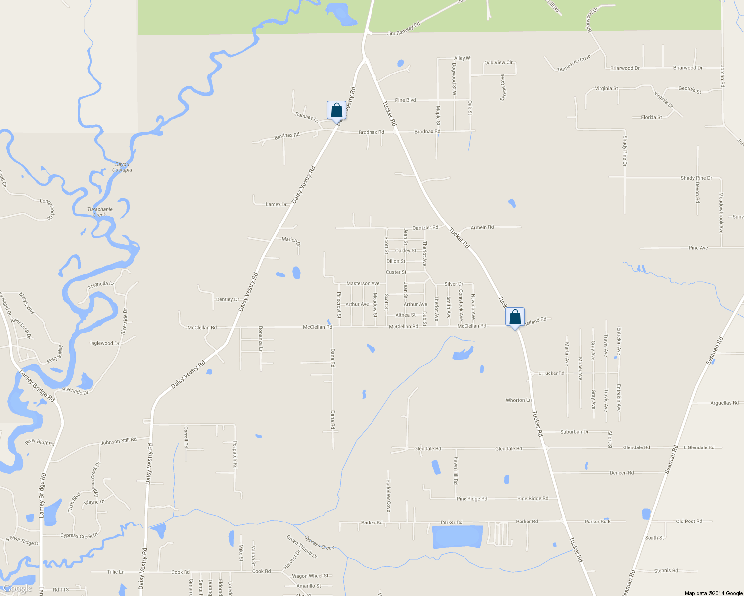 map of restaurants, bars, coffee shops, grocery stores, and more near 9613 Meadow St in Ocean Springs