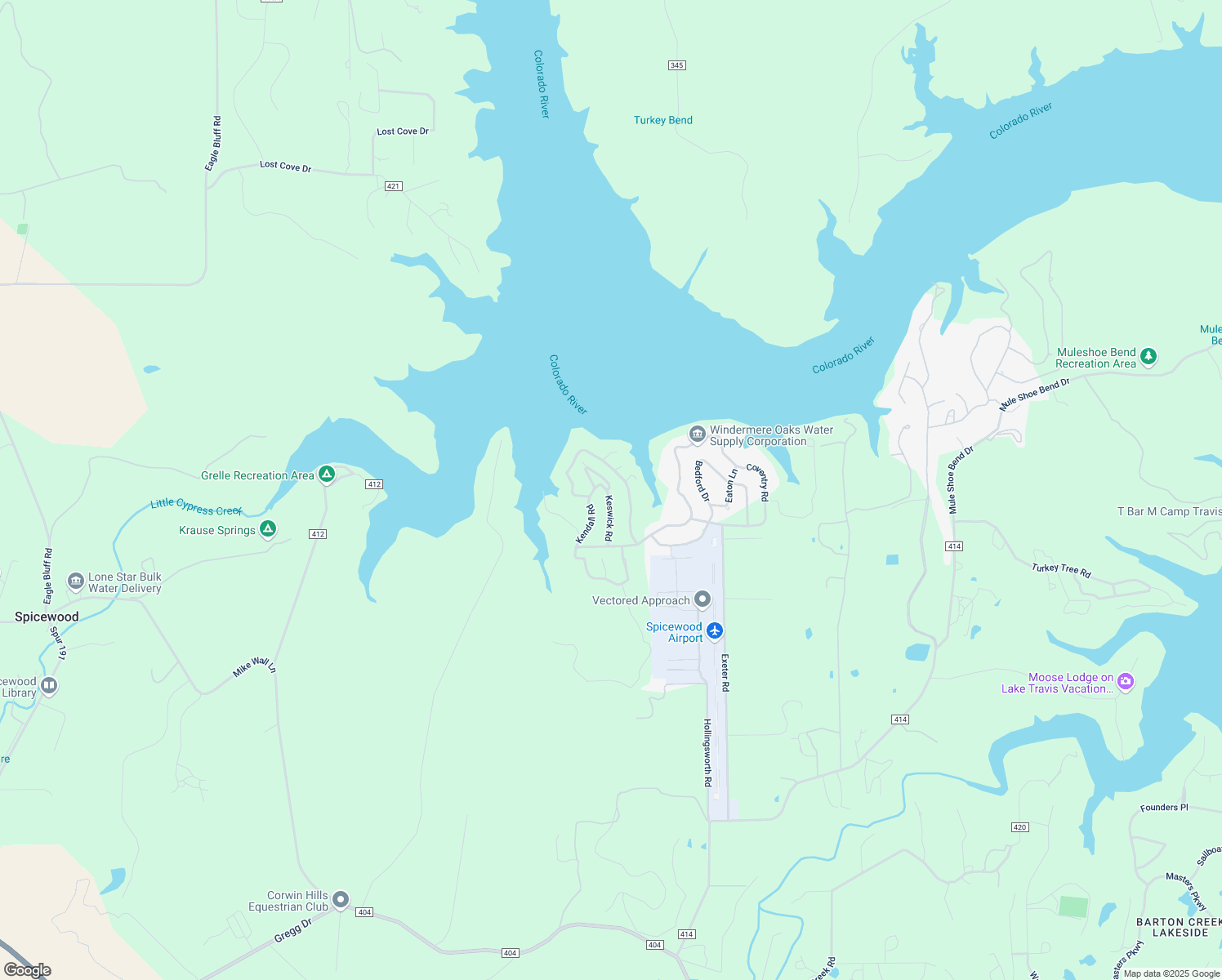 map of restaurants, bars, coffee shops, grocery stores, and more near 123 Keswick Road in Spicewood