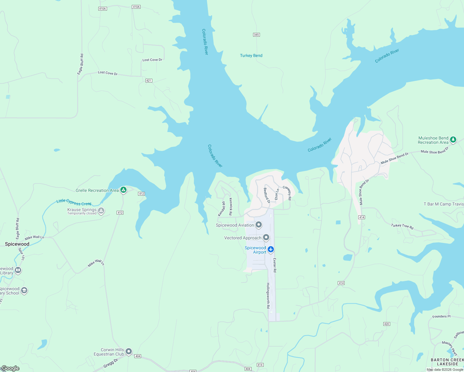 map of restaurants, bars, coffee shops, grocery stores, and more near 100 Center Cove II Loop in Spicewood