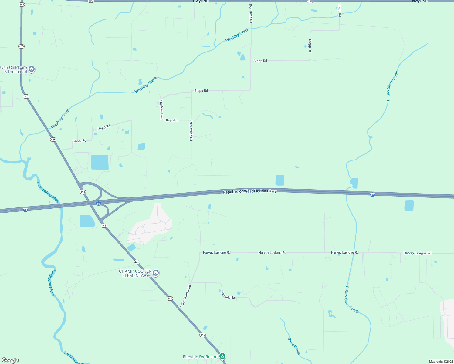 map of restaurants, bars, coffee shops, grocery stores, and more near 24354 Micheal Road in Ponchatoula