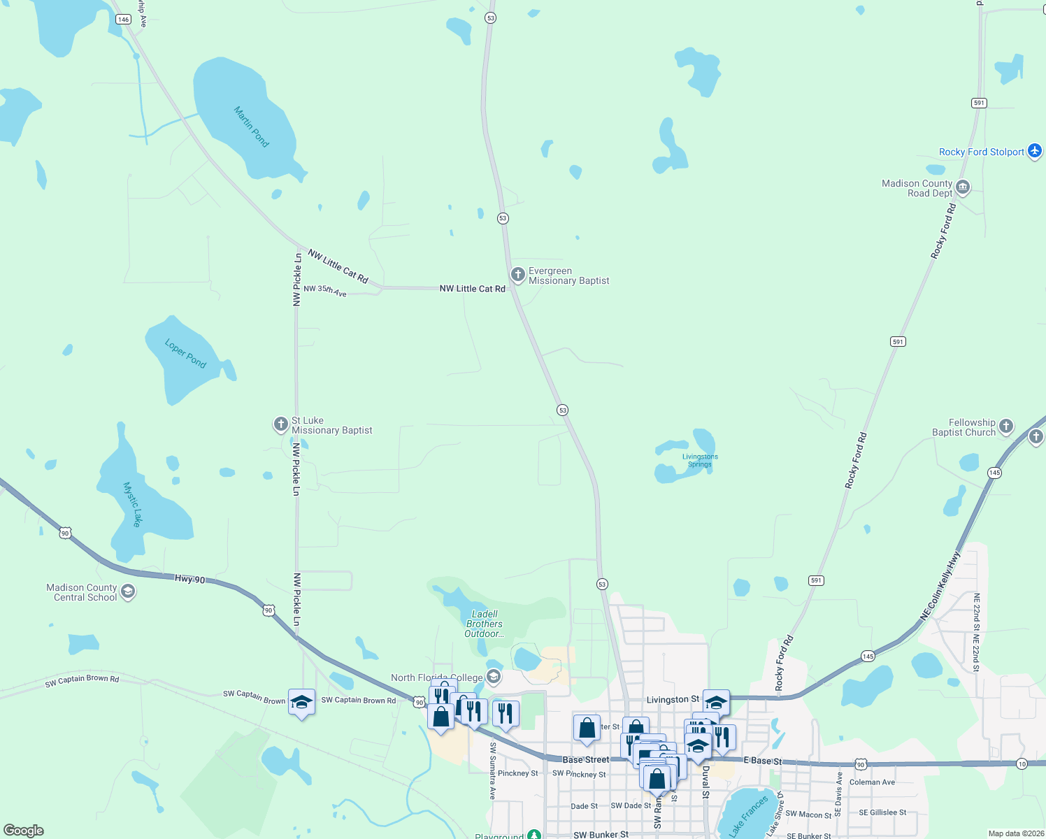 map of restaurants, bars, coffee shops, grocery stores, and more near 268 Northwest Adelie Trail in Madison