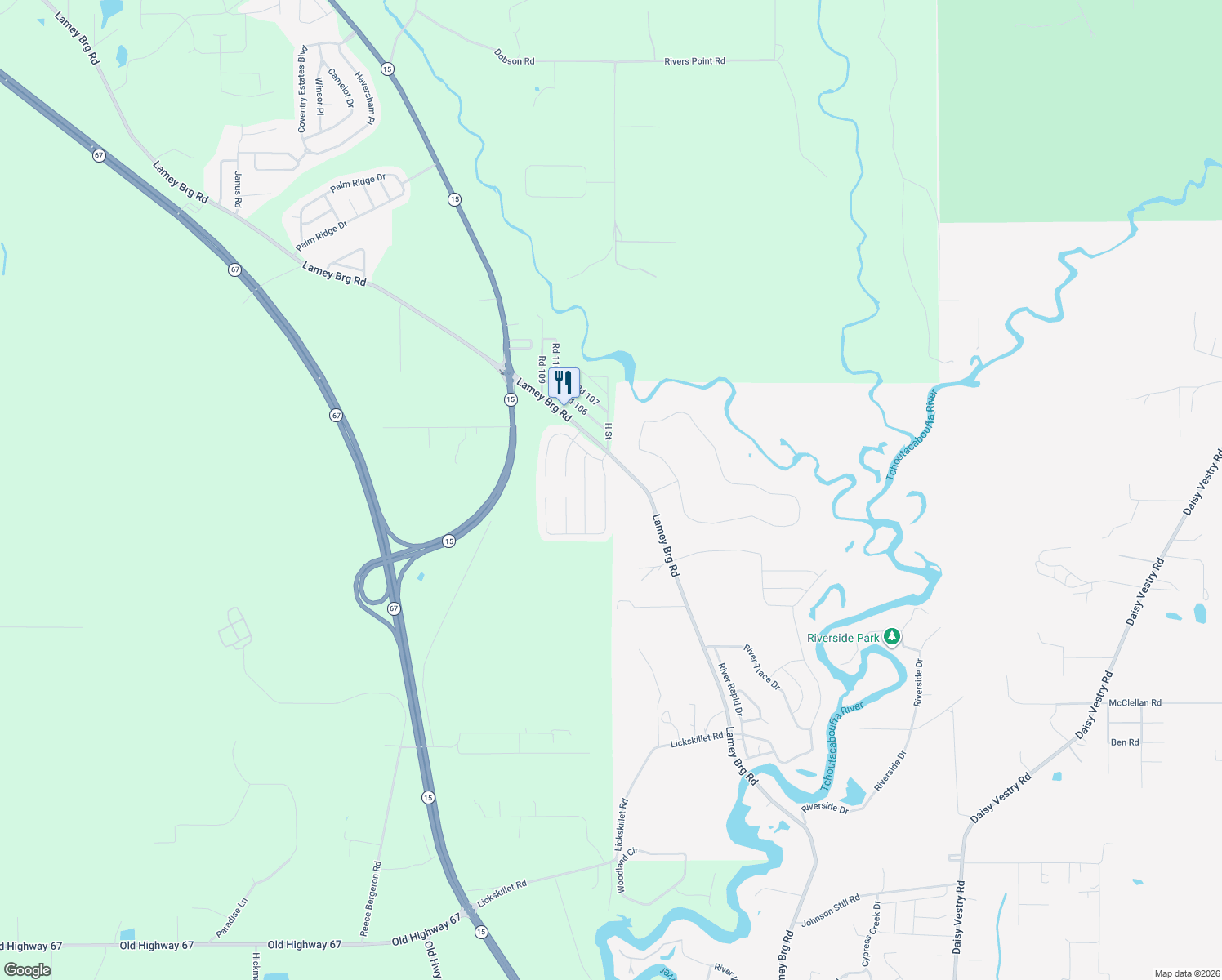 map of restaurants, bars, coffee shops, grocery stores, and more near 14096 Maddie Cir in Biloxi