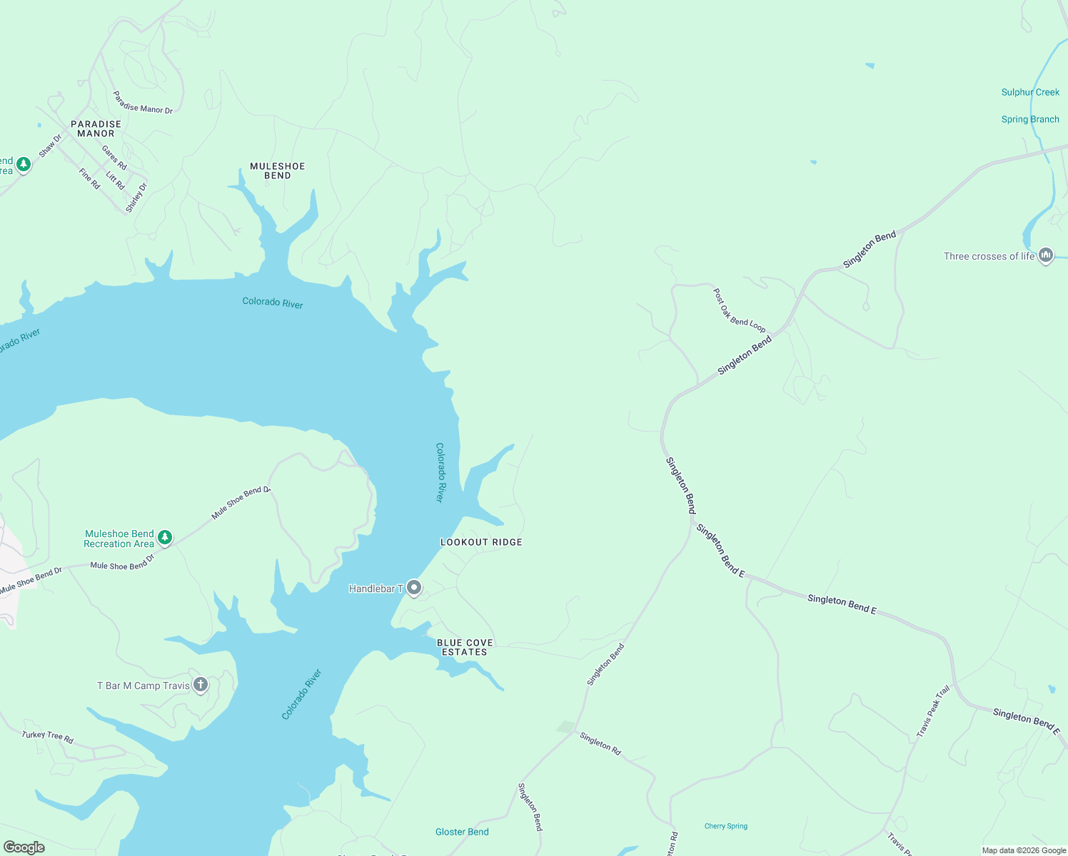map of restaurants, bars, coffee shops, grocery stores, and more near 5435-5699 Lookout Ridge Drive in Marble Falls