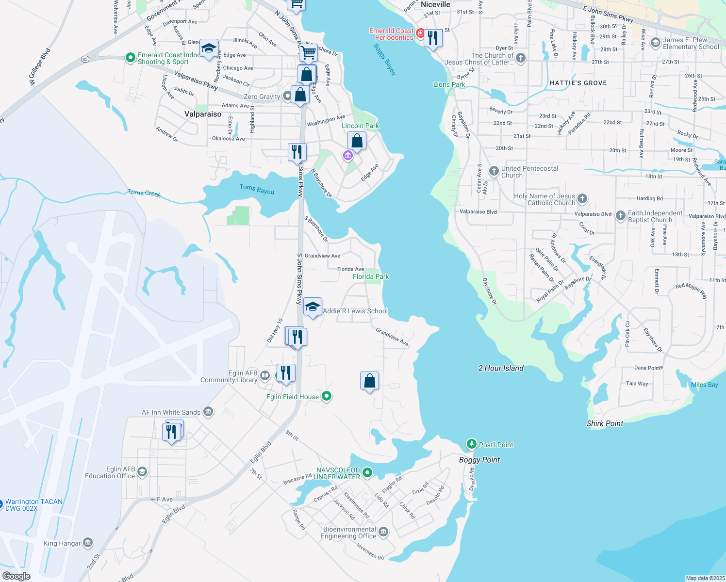 map of restaurants, bars, coffee shops, grocery stores, and more near 221 Grandview Avenue in Valparaiso