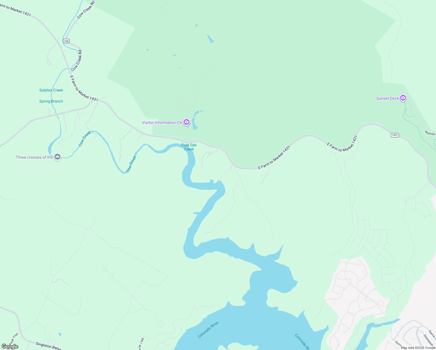 map of restaurants, bars, coffee shops, grocery stores, and more near 24001 Ranch Road 1431 in Marble Falls