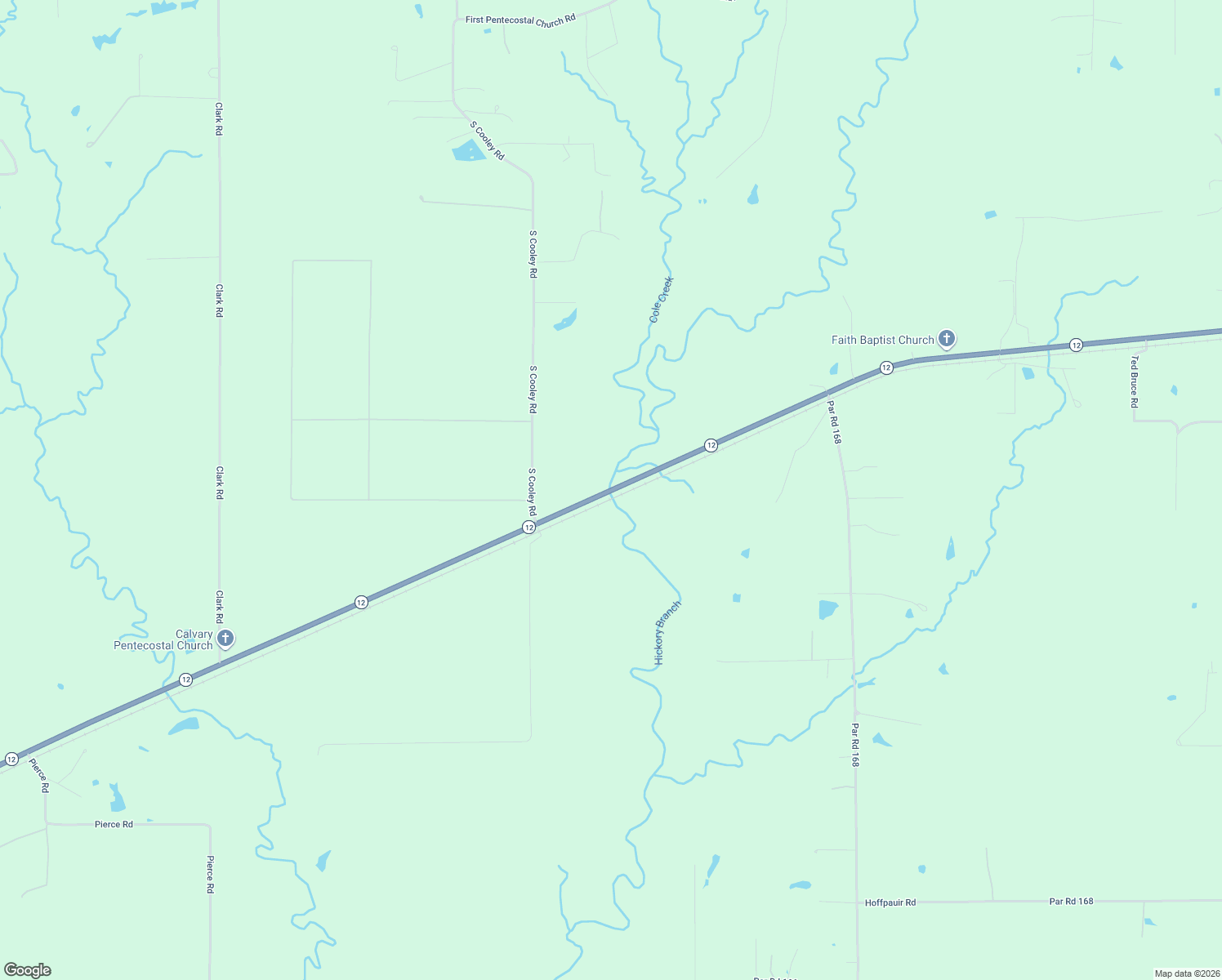 map of restaurants, bars, coffee shops, grocery stores, and more near Highway 12 in Ragley