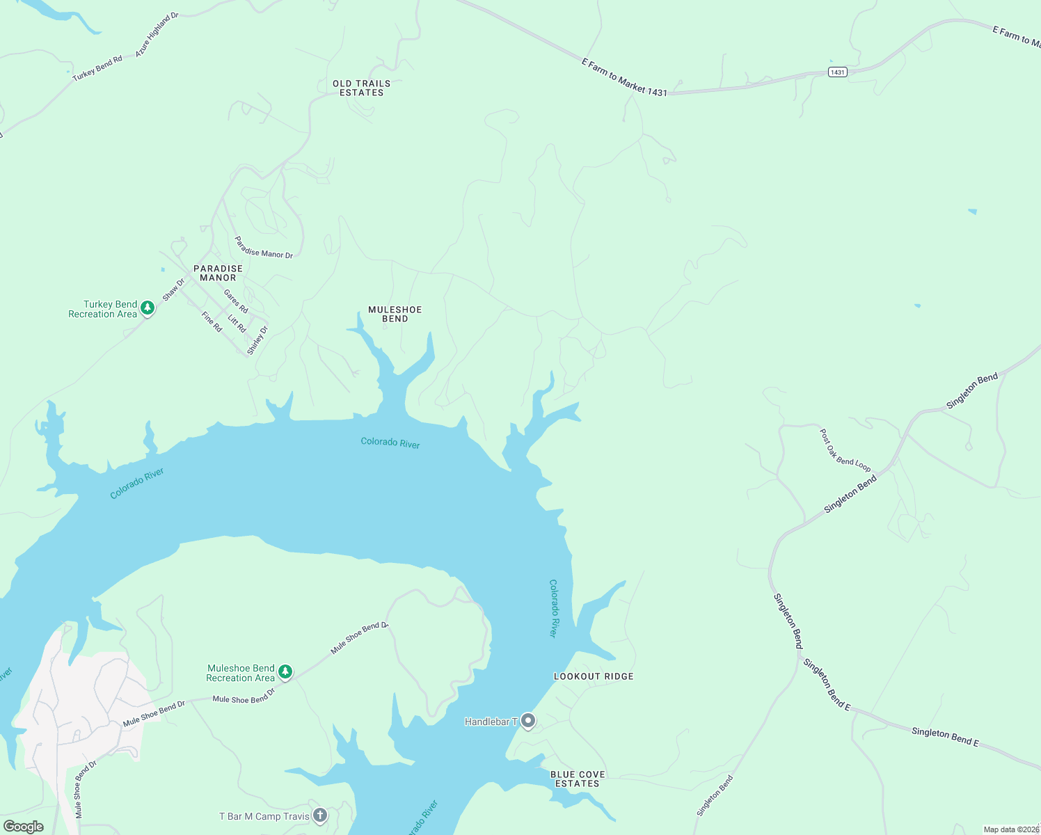 map of restaurants, bars, coffee shops, grocery stores, and more near 27701 Turner Ranch Road in Marble Falls