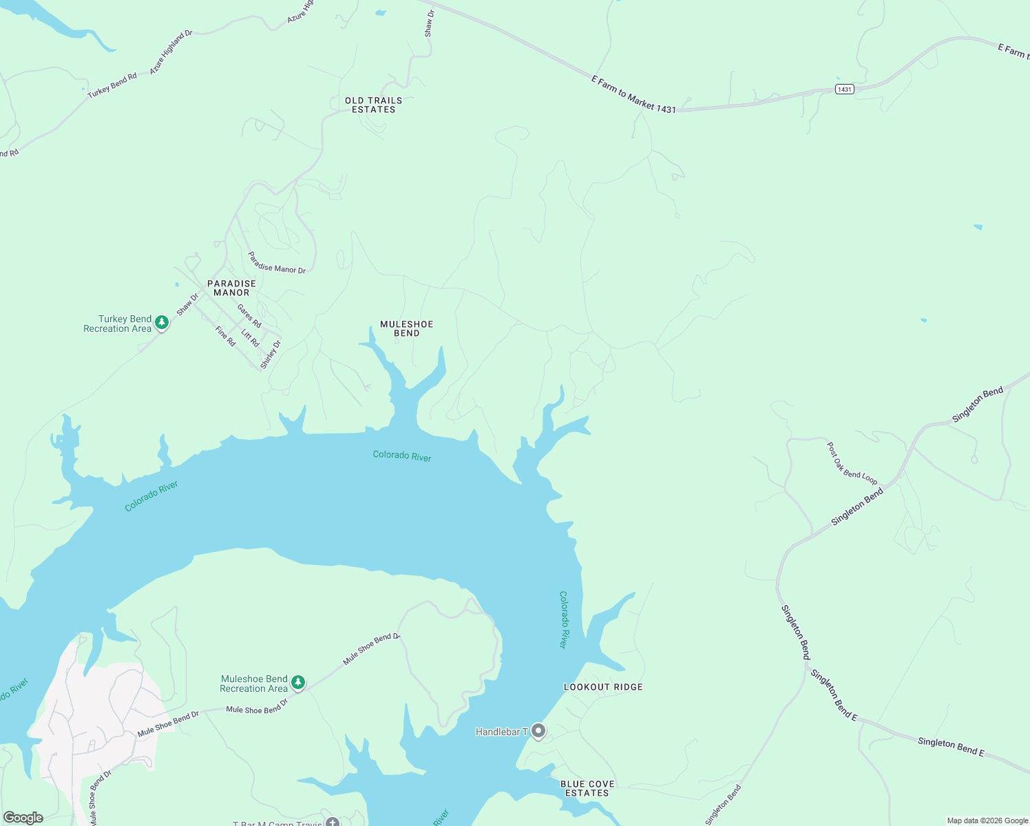 map of restaurants, bars, coffee shops, grocery stores, and more near 27701 Turner Ranch Road in Marble Falls