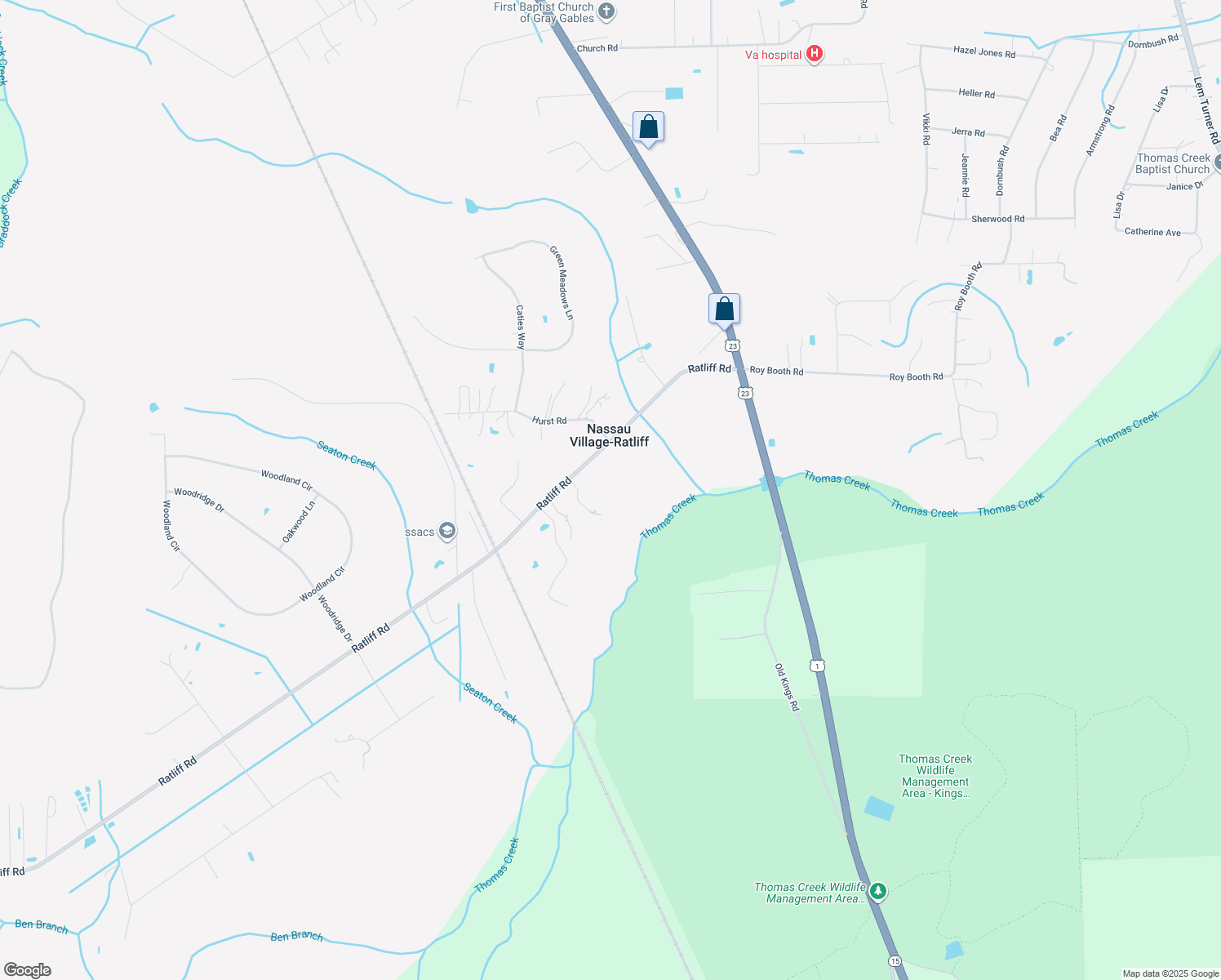 map of restaurants, bars, coffee shops, grocery stores, and more near 43674 Ratliff Road in Callahan
