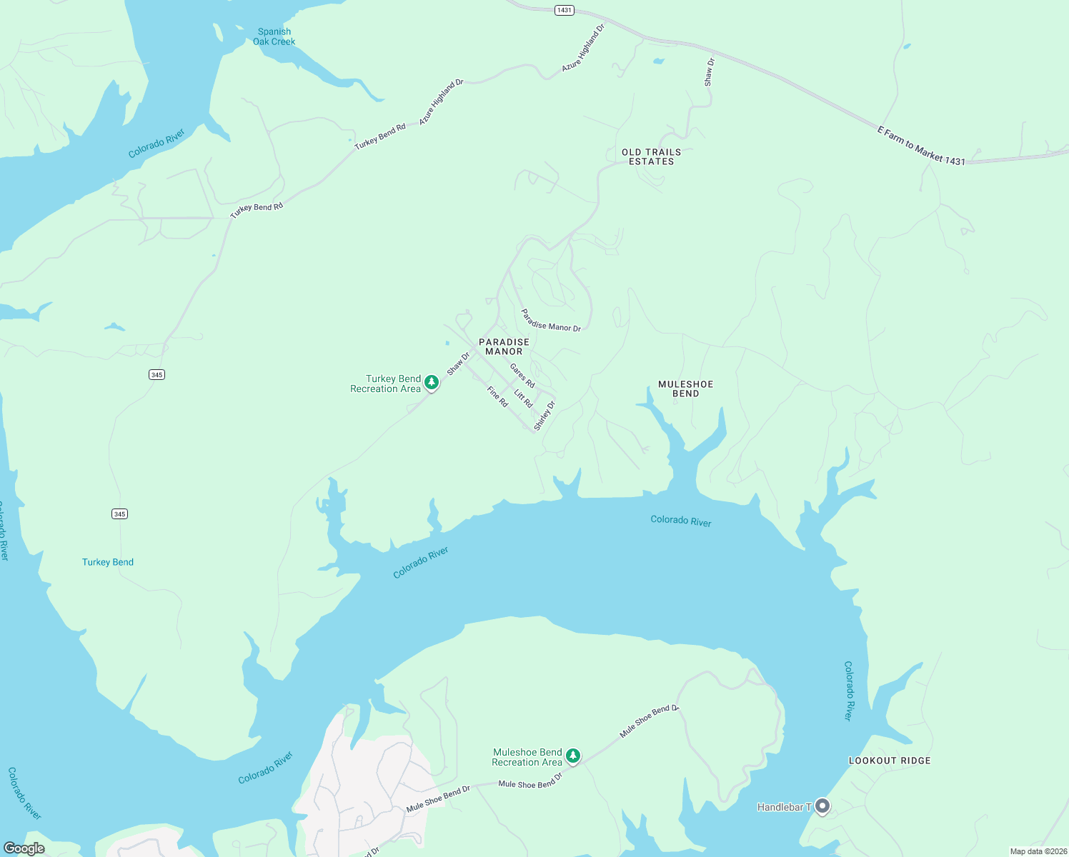 map of restaurants, bars, coffee shops, grocery stores, and more near 28500 Fine Road in Marble Falls