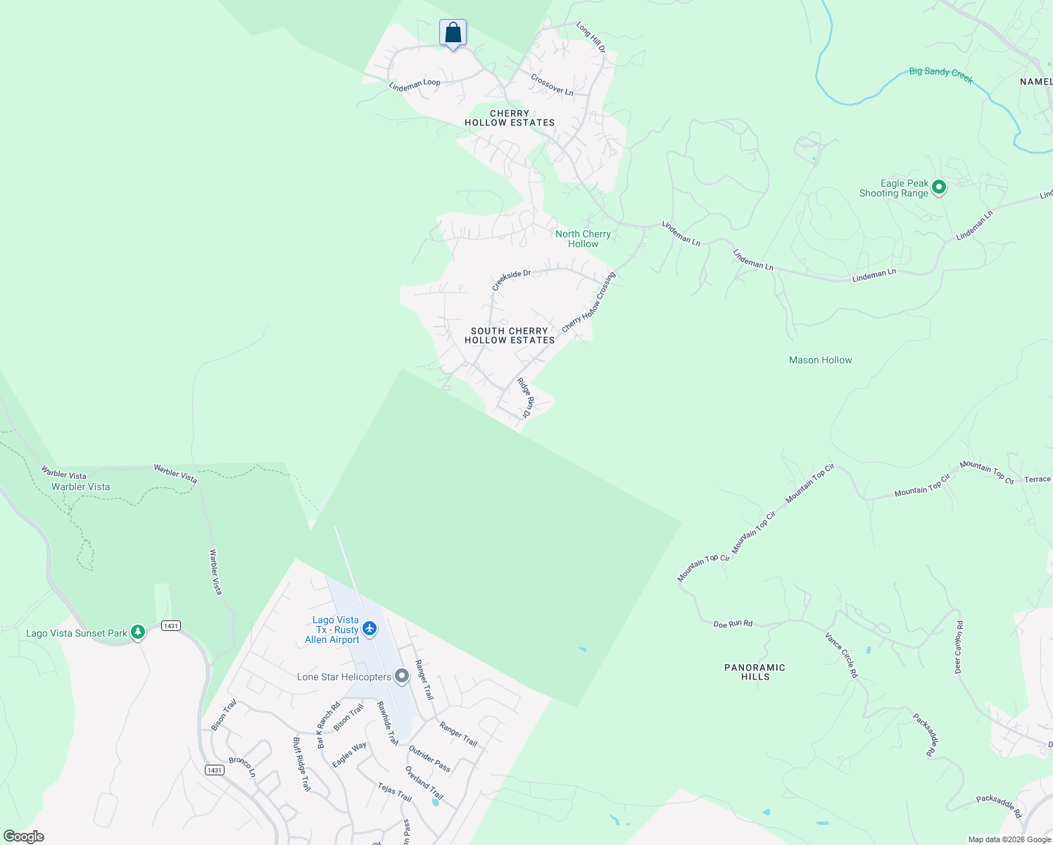 map of restaurants, bars, coffee shops, grocery stores, and more near 10521 Ridge Rim Drive in Leander