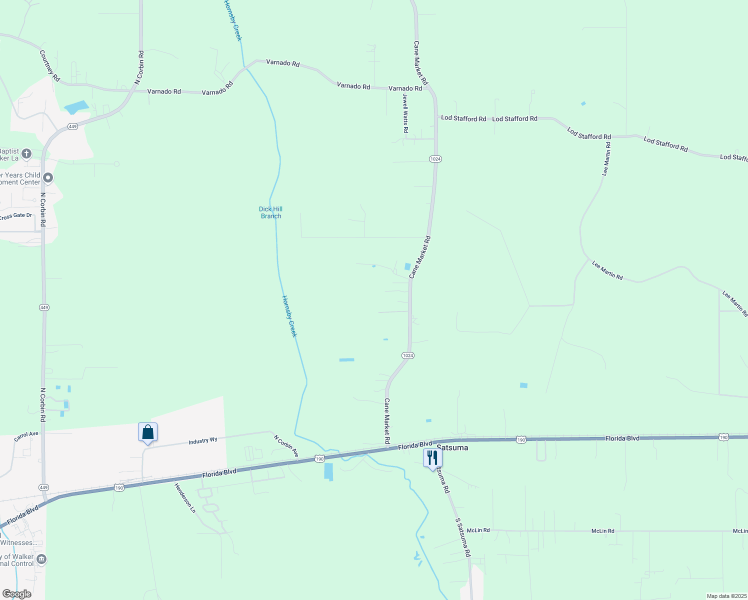 map of restaurants, bars, coffee shops, grocery stores, and more near 30323 Cane Market Road in Walker