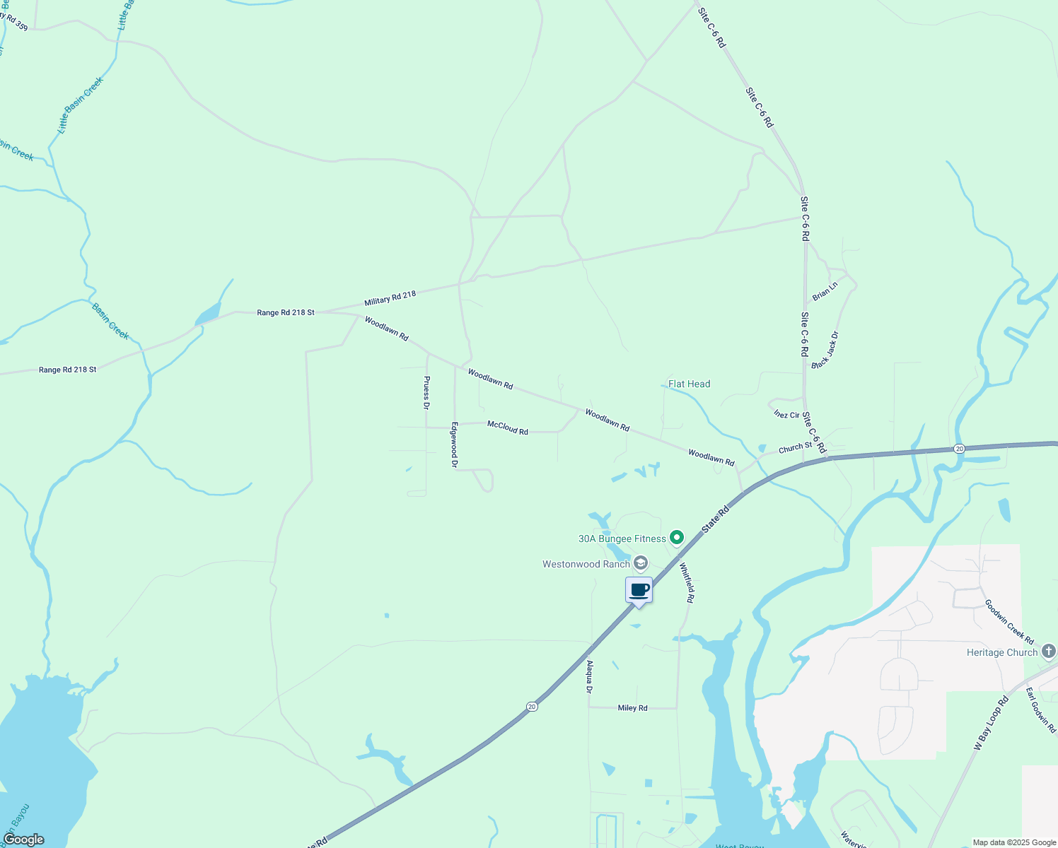 map of restaurants, bars, coffee shops, grocery stores, and more near 182 McCloud Road in Freeport