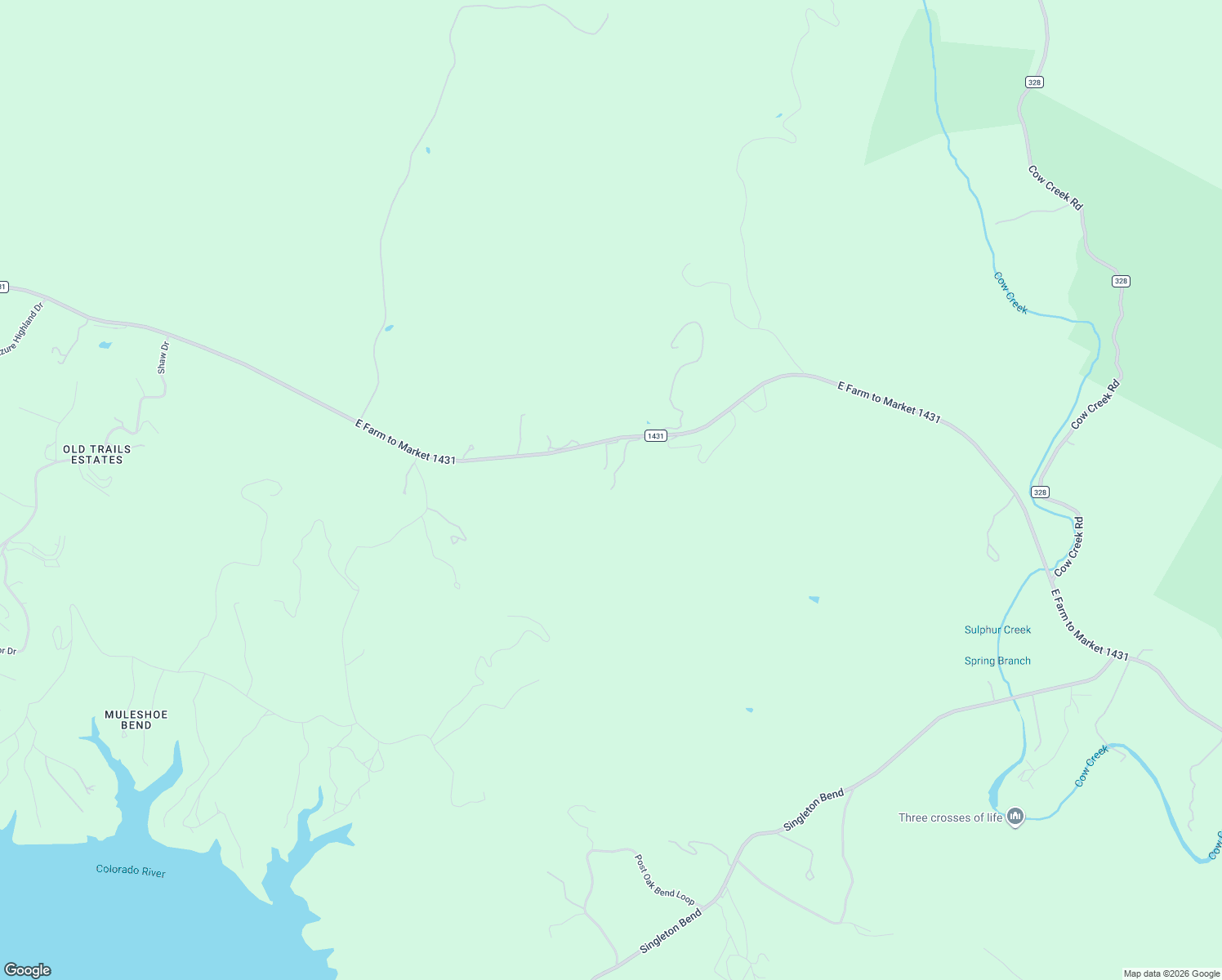 map of restaurants, bars, coffee shops, grocery stores, and more near 27115 Ranch Road 1431 in Marble Falls
