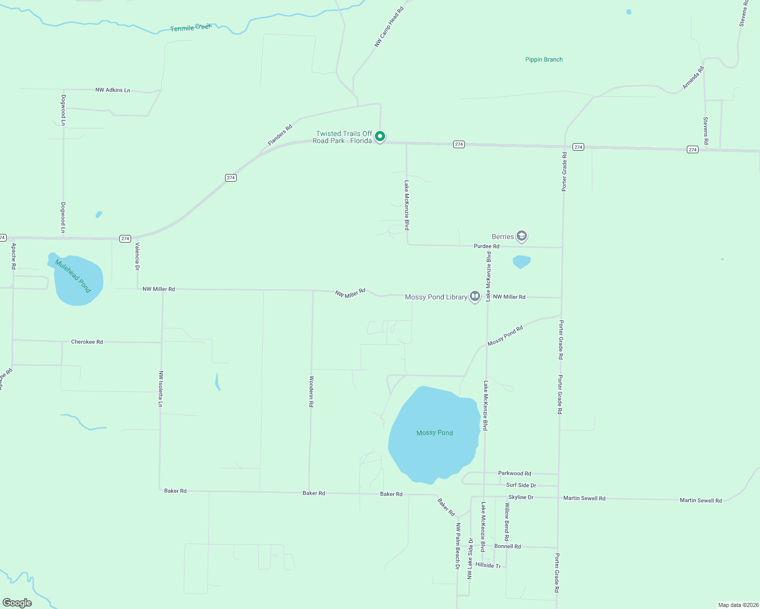 map of restaurants, bars, coffee shops, grocery stores, and more near 4583 Northwest Miller Road in Altha