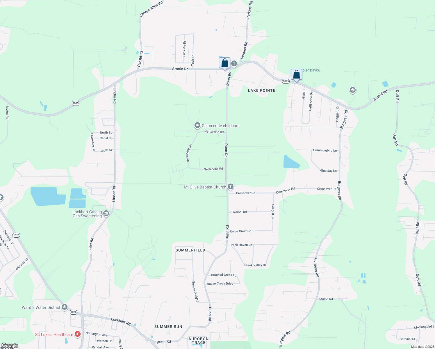 map of restaurants, bars, coffee shops, grocery stores, and more near 31881 Dunn Road in Denham Springs