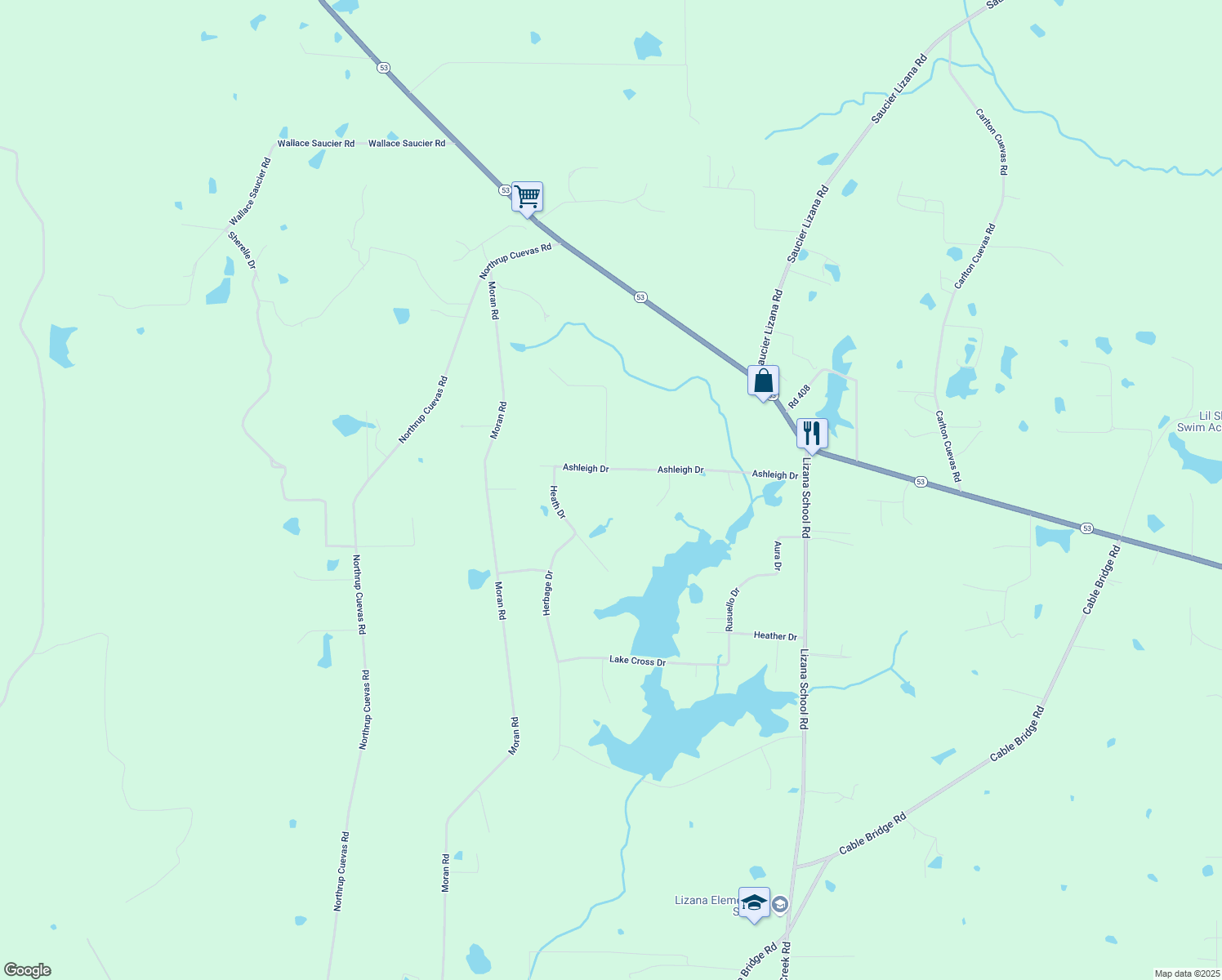 map of restaurants, bars, coffee shops, grocery stores, and more near 24129 Ashleigh Dr in Gulfport