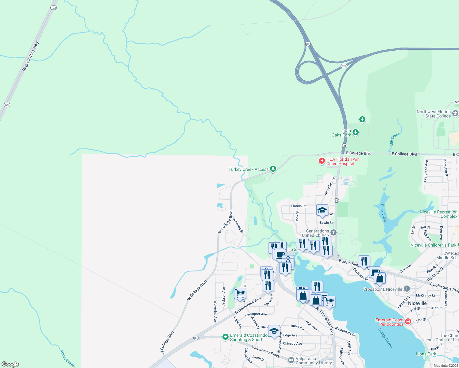 map of restaurants, bars, coffee shops, grocery stores, and more near 87 Kelly Way in Valparaiso