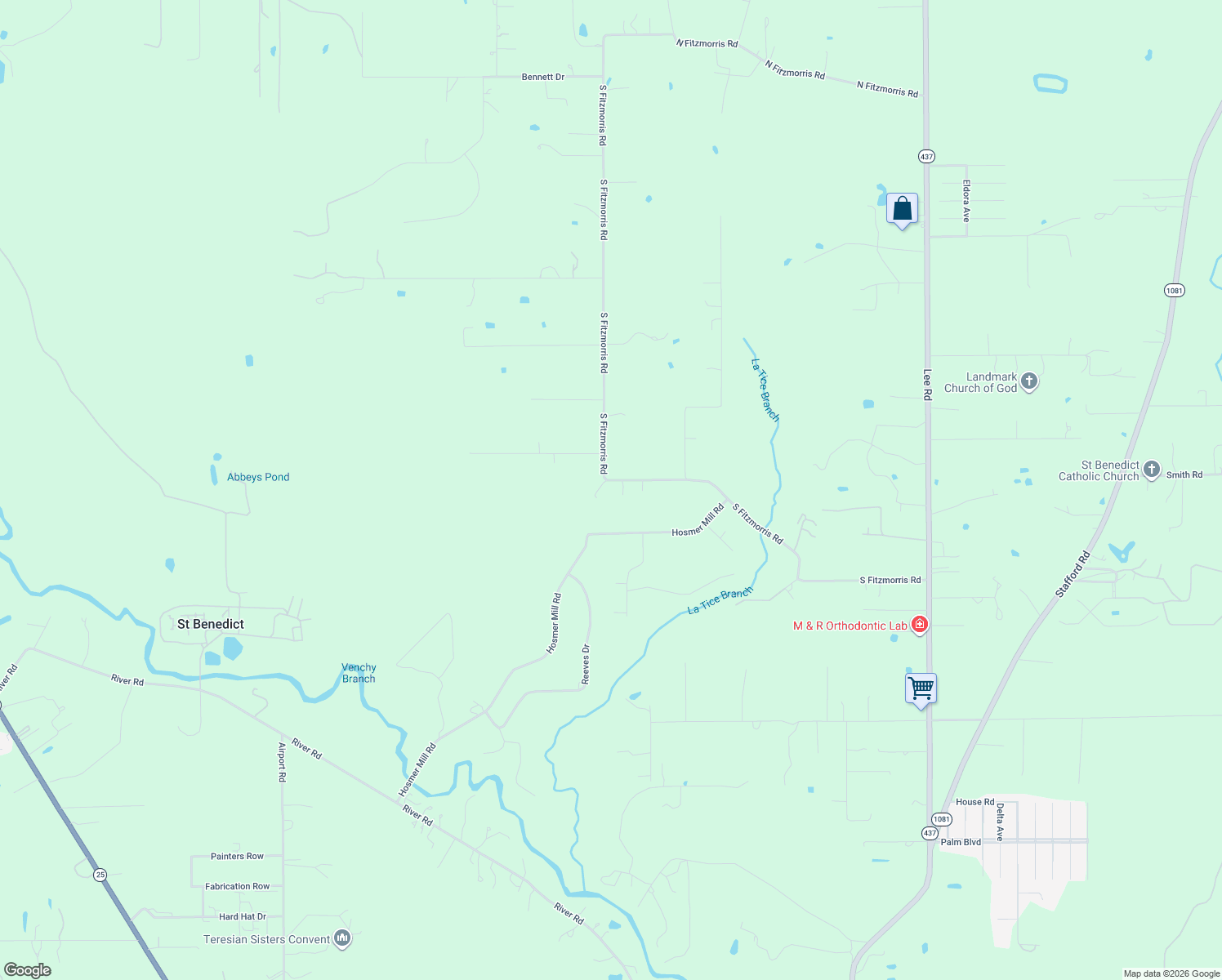 map of restaurants, bars, coffee shops, grocery stores, and more near 19014 S Fitzmorris Rd in Covington