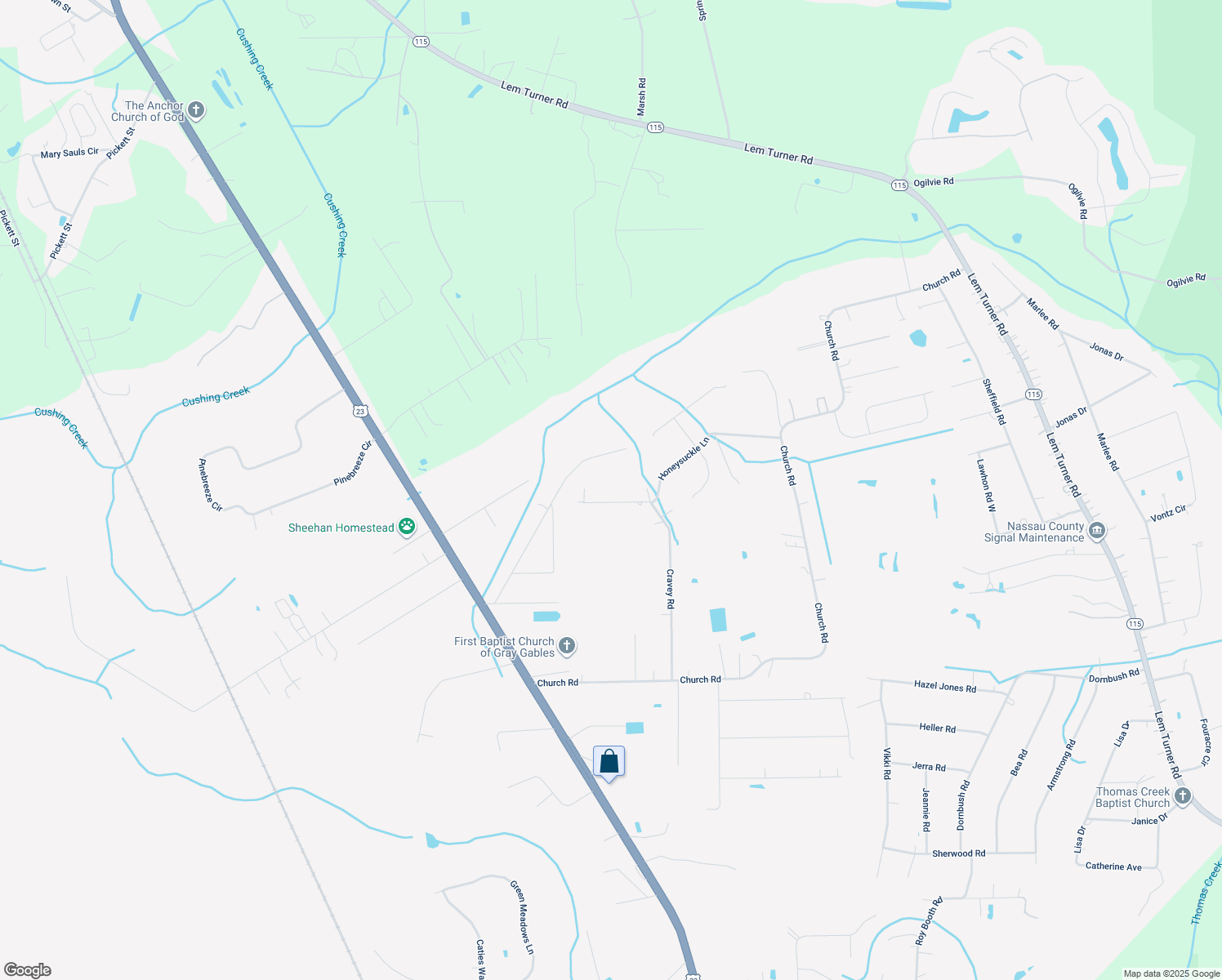 map of restaurants, bars, coffee shops, grocery stores, and more near 54704 Cravey Rd in Callahan