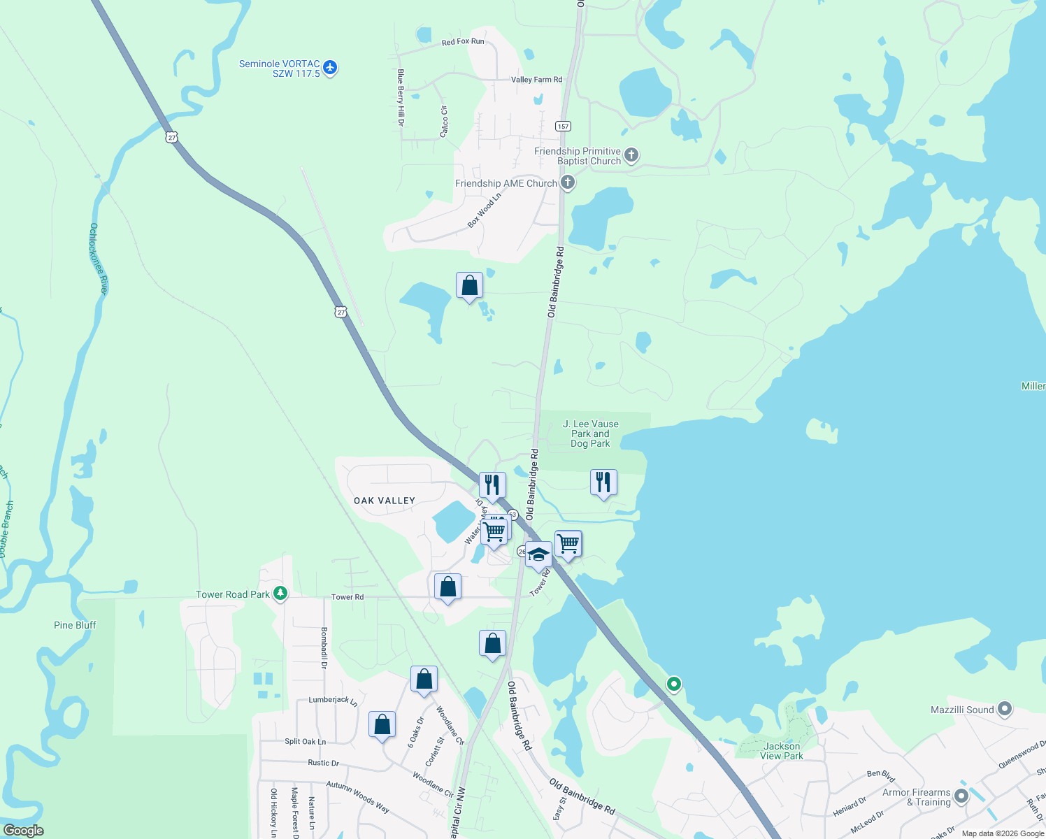 map of restaurants, bars, coffee shops, grocery stores, and more near 5016 Matthew Carter Court in Tallahassee