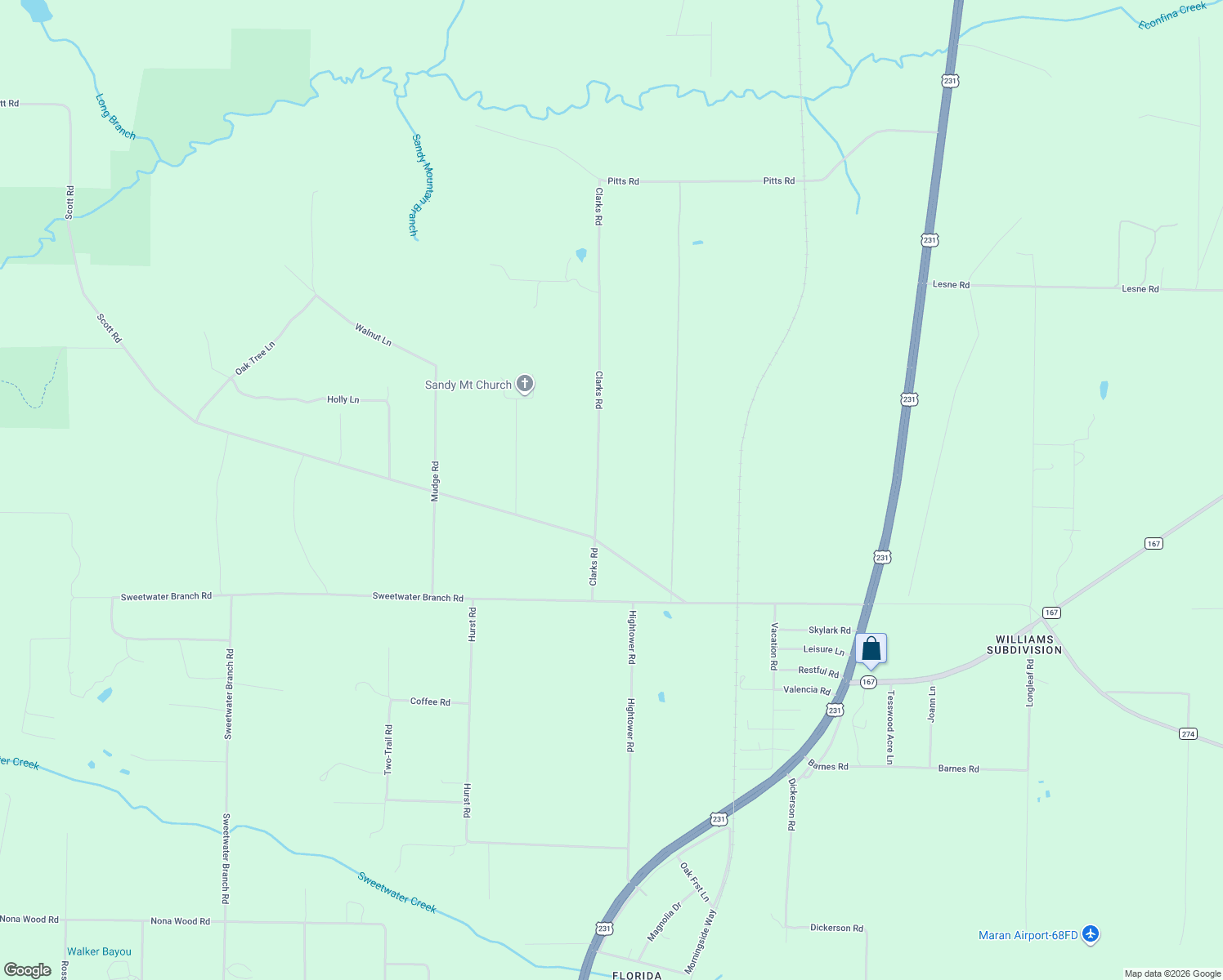 map of restaurants, bars, coffee shops, grocery stores, and more near 21734 Clarks Road in Fountain