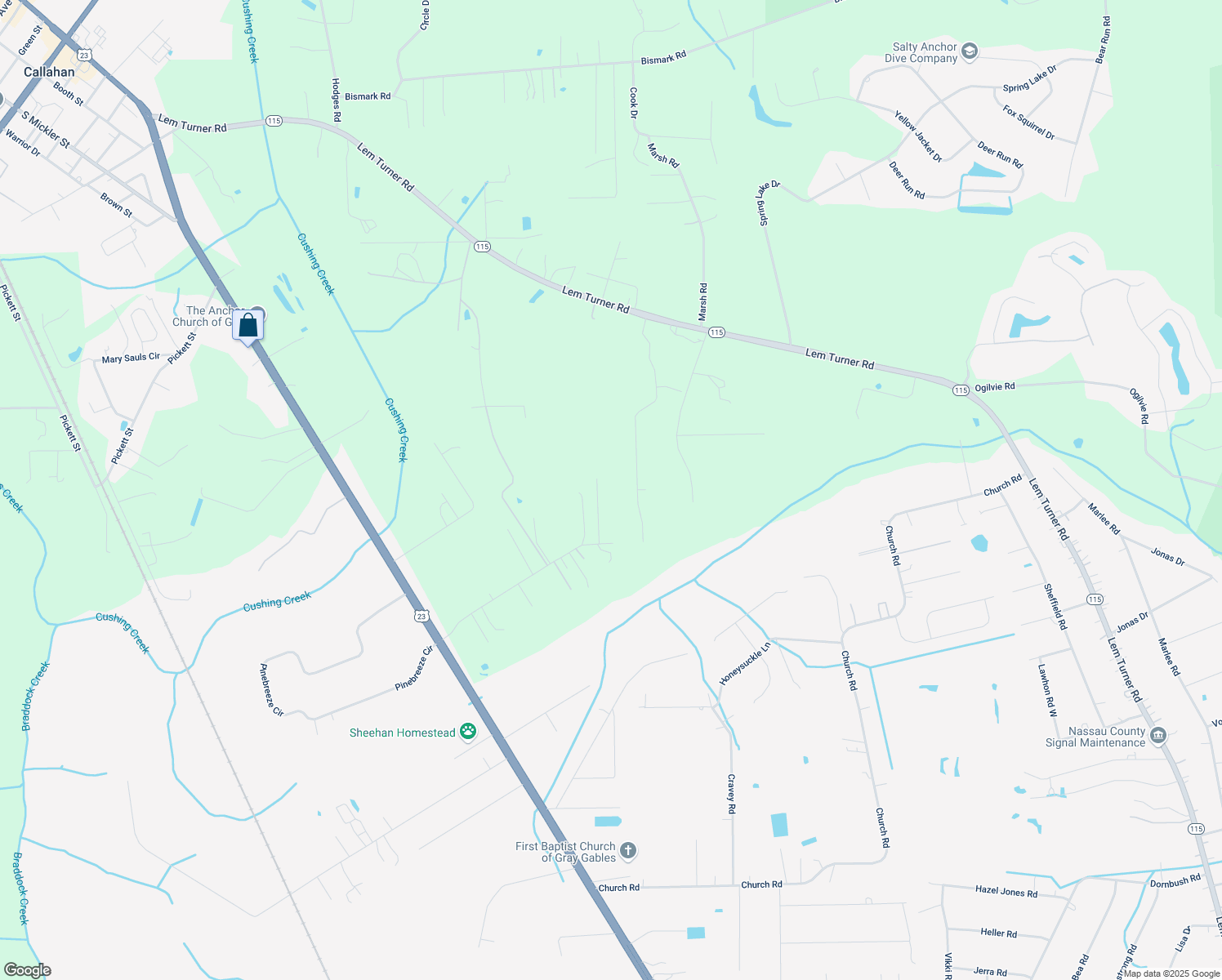 map of restaurants, bars, coffee shops, grocery stores, and more near 55233 Tamara Lane in Callahan