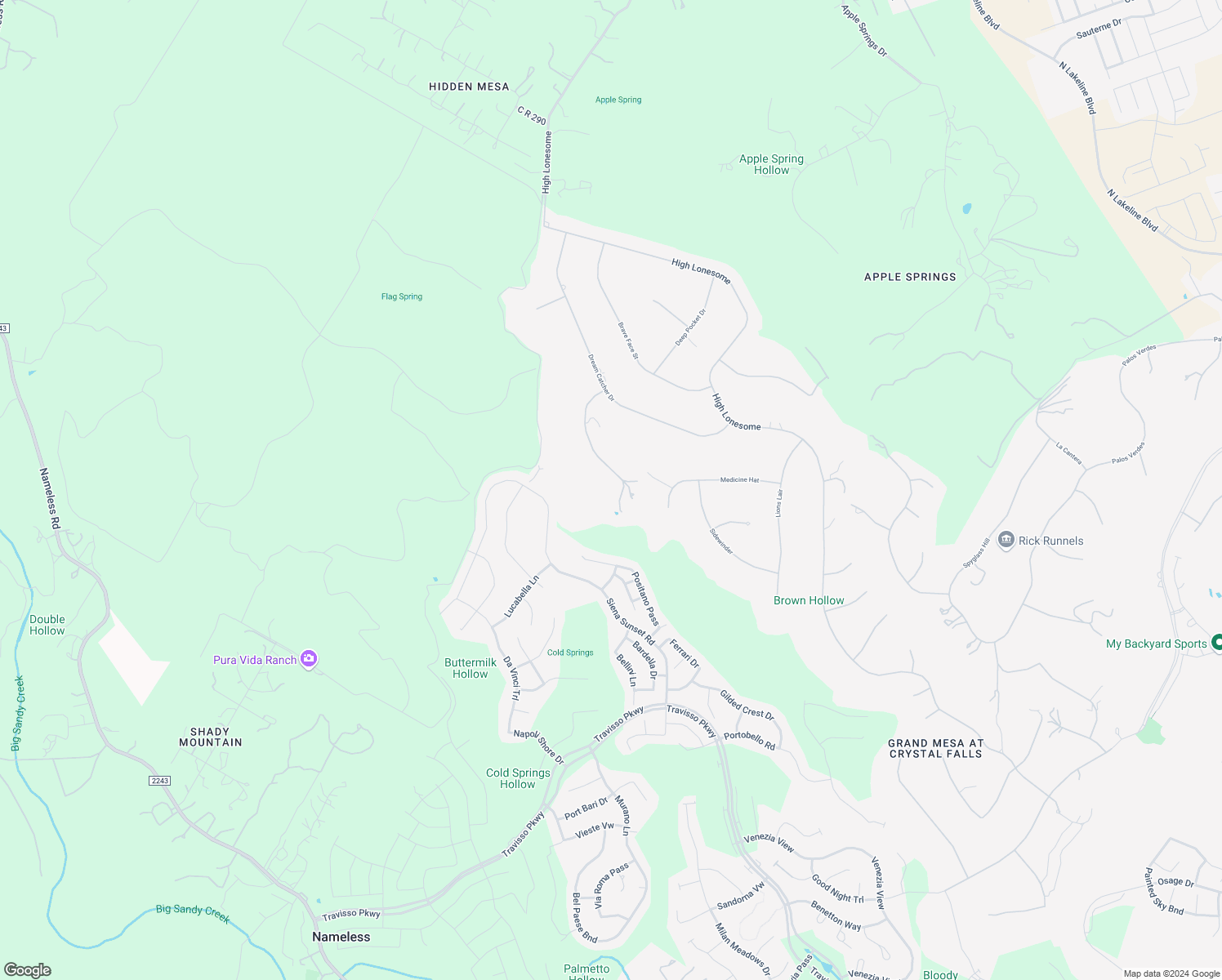map of restaurants, bars, coffee shops, grocery stores, and more near 821 Laughing Dog Court in Leander