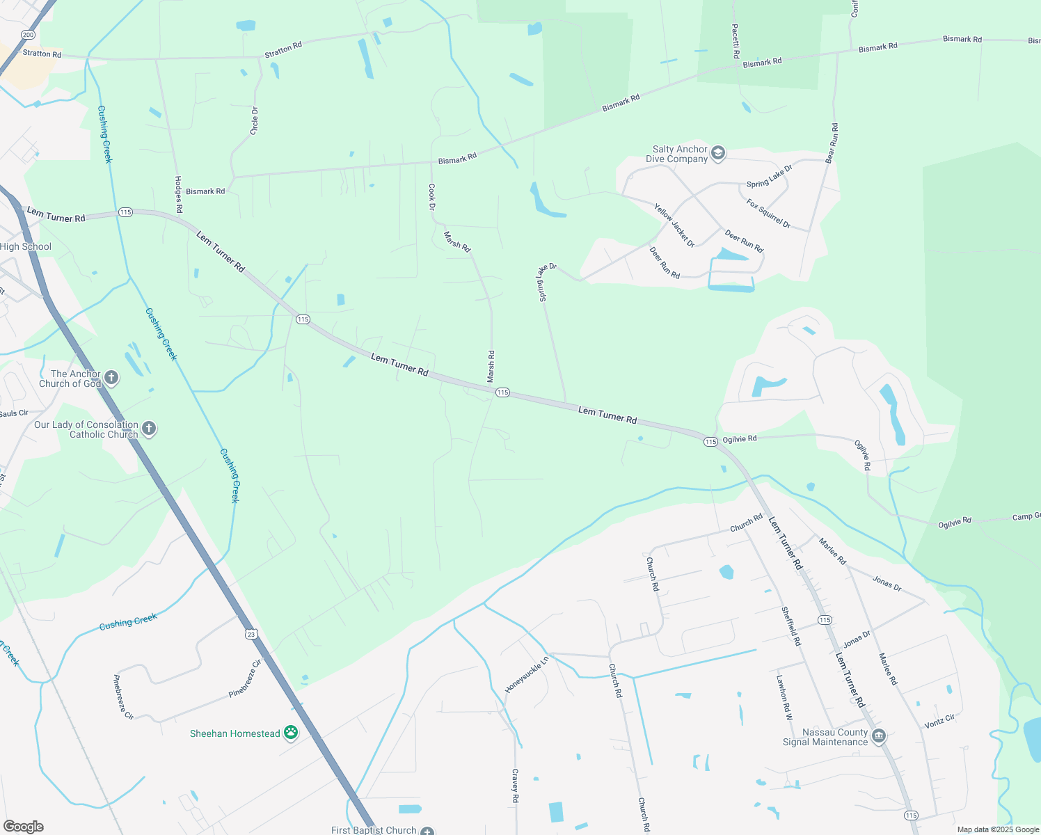 map of restaurants, bars, coffee shops, grocery stores, and more near 541497 Lem Turner Road in Callahan
