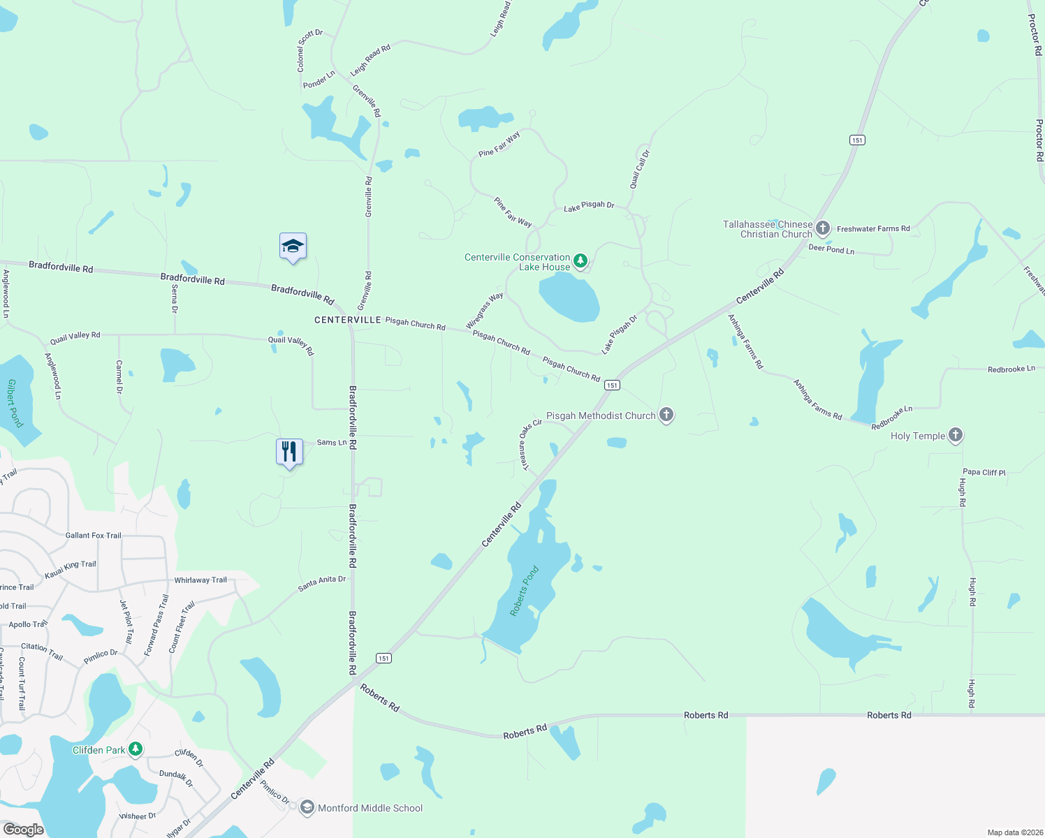 map of restaurants, bars, coffee shops, grocery stores, and more near 6620 Treasure Oaks Circle in Tallahassee