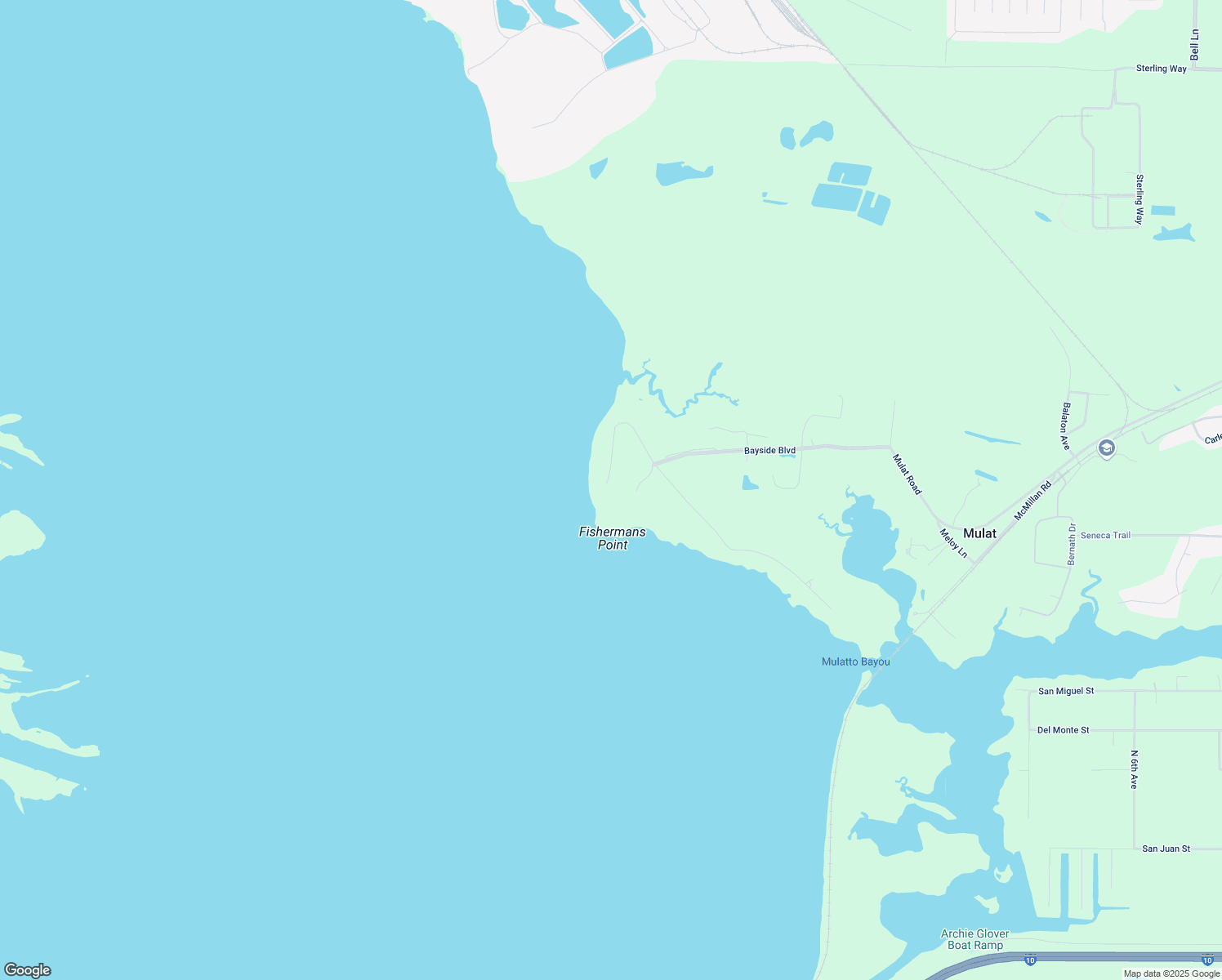 map of restaurants, bars, coffee shops, grocery stores, and more near 4505 Bayside Drive in Milton