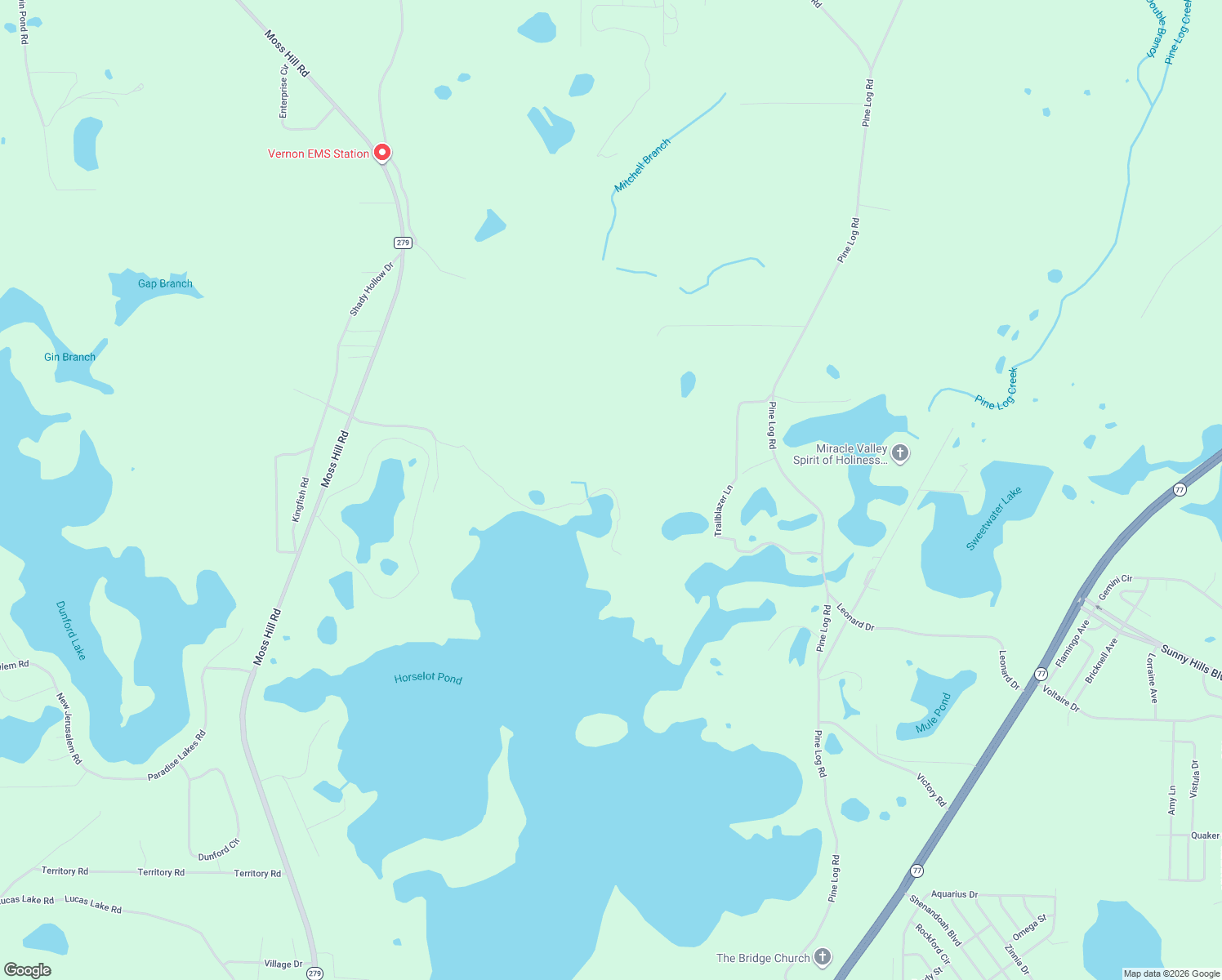 map of restaurants, bars, coffee shops, grocery stores, and more near Pine Logging Road in Chipley