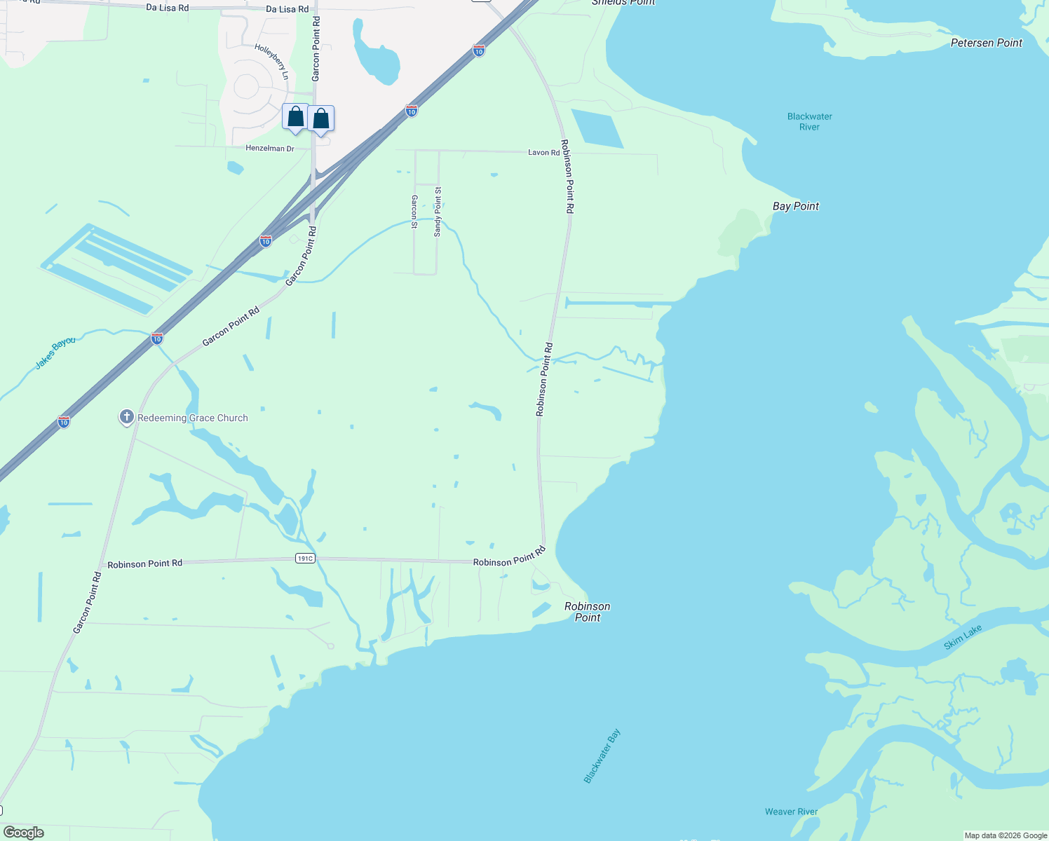 map of restaurants, bars, coffee shops, grocery stores, and more near 3401 Robinson Point Road in Milton