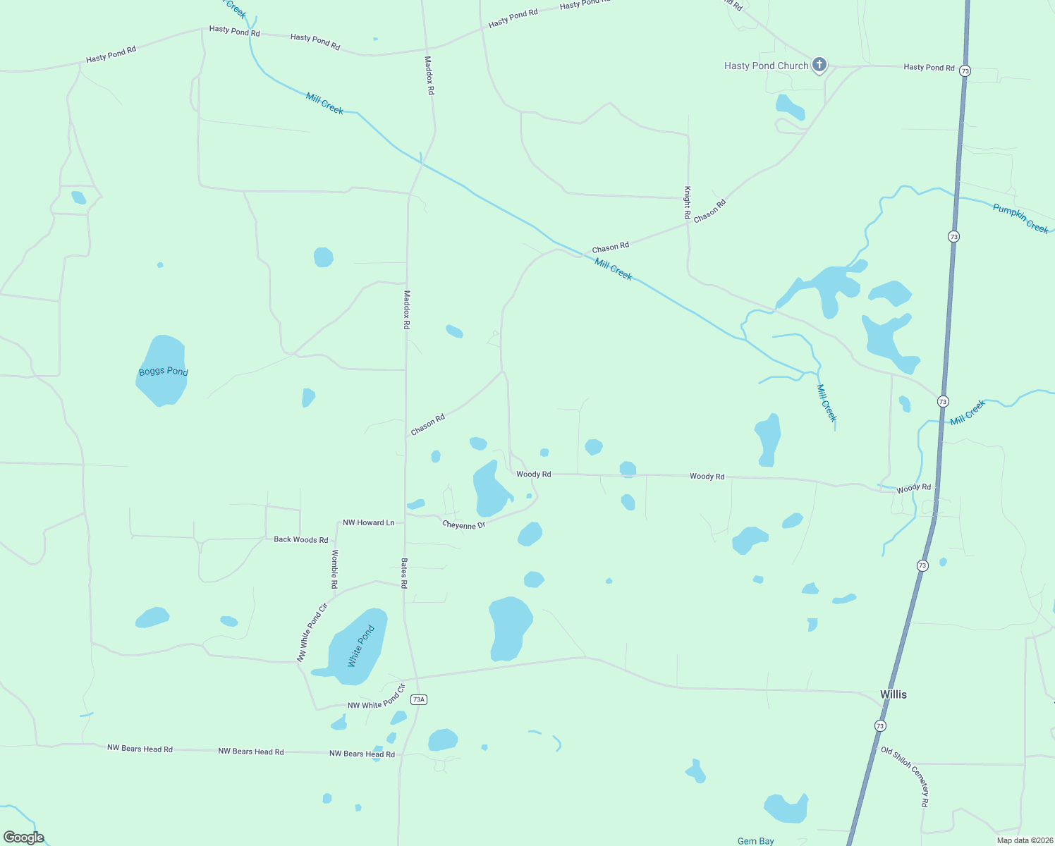 map of restaurants, bars, coffee shops, grocery stores, and more near 4662 Woody Road in Marianna
