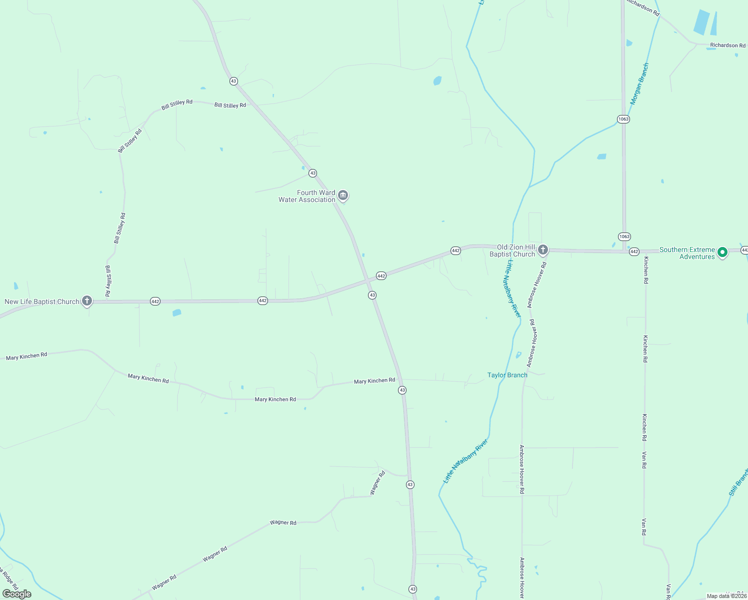 map of restaurants, bars, coffee shops, grocery stores, and more near 35002 Louisiana 43 in Independence