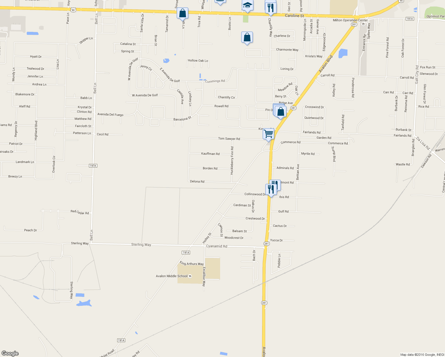 map of restaurants, bars, coffee shops, grocery stores, and more near 5532 Delona Road in Milton