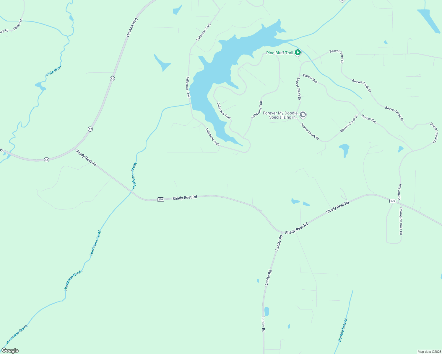 map of restaurants, bars, coffee shops, grocery stores, and more near 1407 Shady Rest Road in Havana