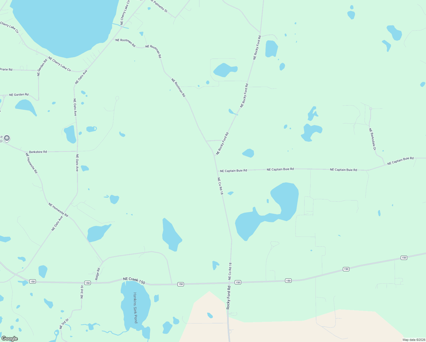 map of restaurants, bars, coffee shops, grocery stores, and more near 8603 Northeast Rocky Ford Road in Pinetta