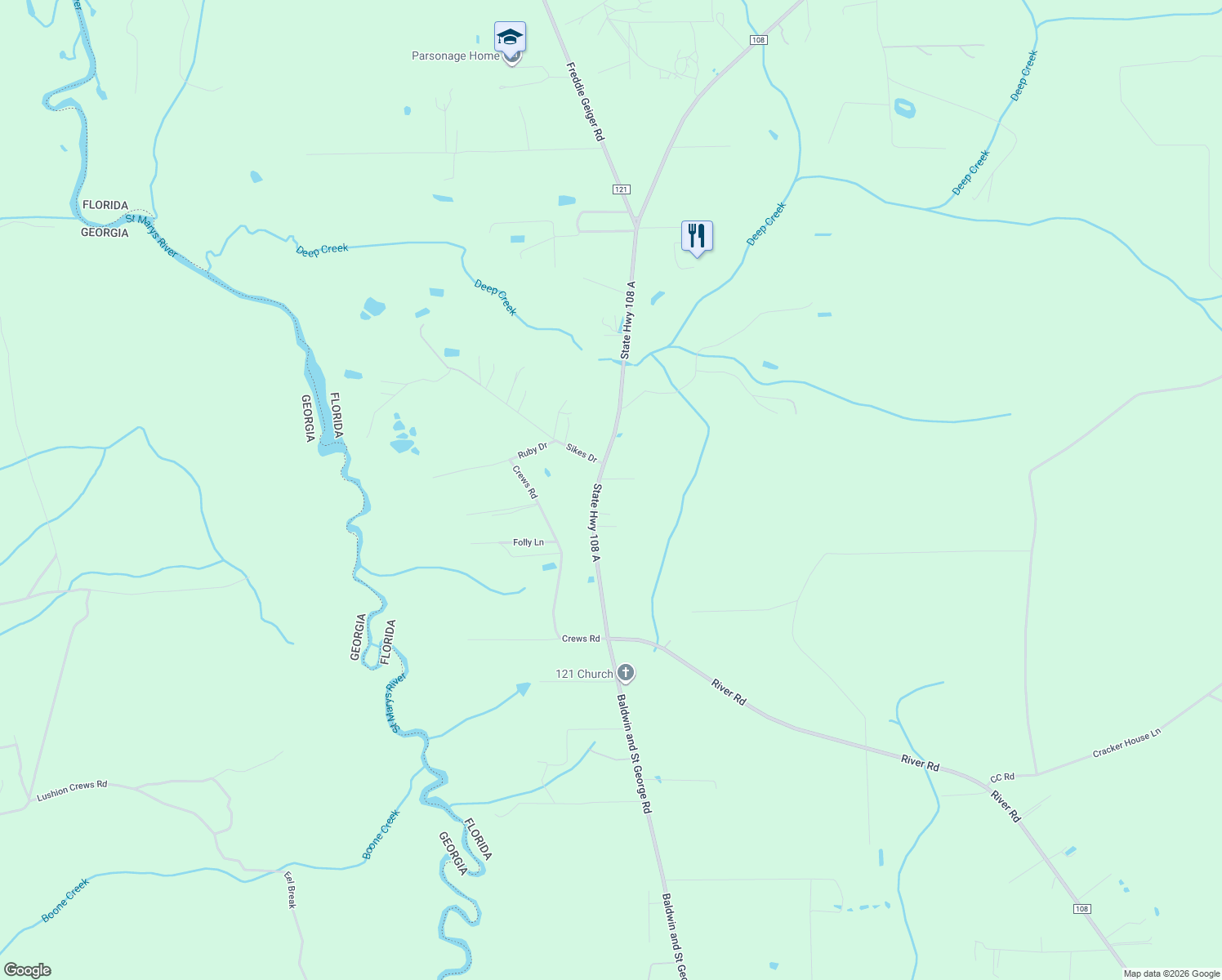 map of restaurants, bars, coffee shops, grocery stores, and more near 23413 County Road 121 in Hilliard