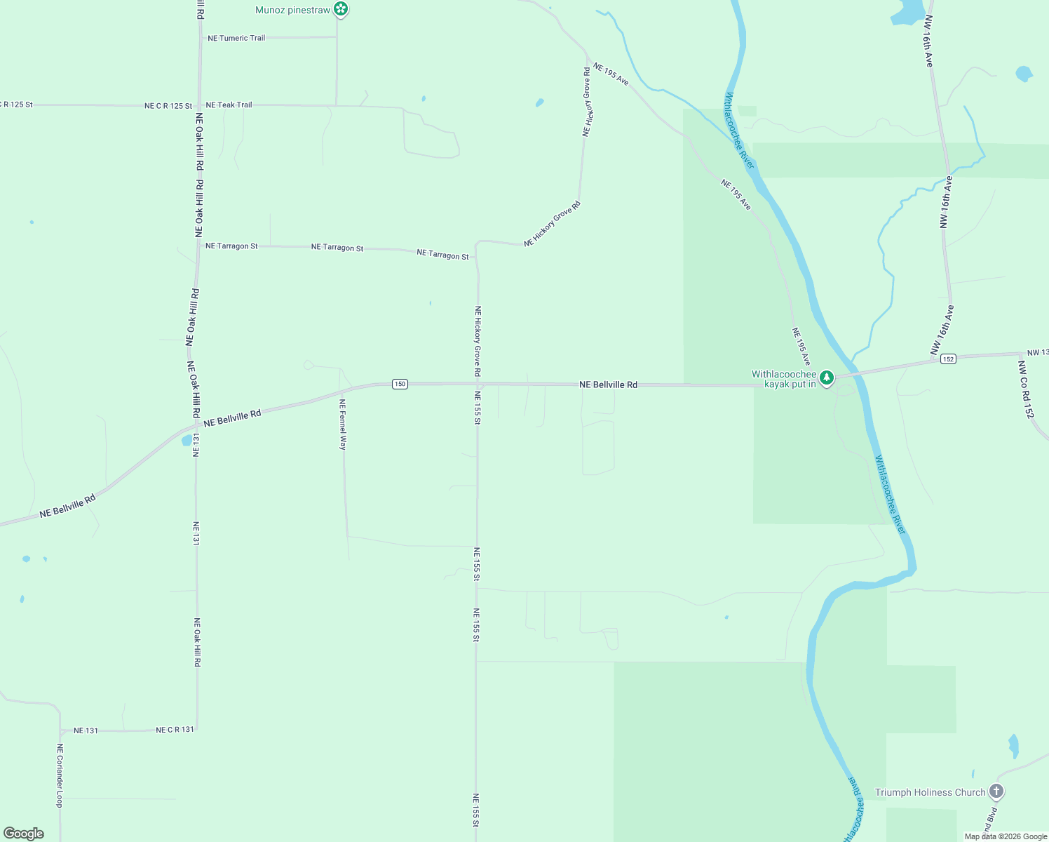 map of restaurants, bars, coffee shops, grocery stores, and more near 4842 Northeast Bellville Road in Pinetta