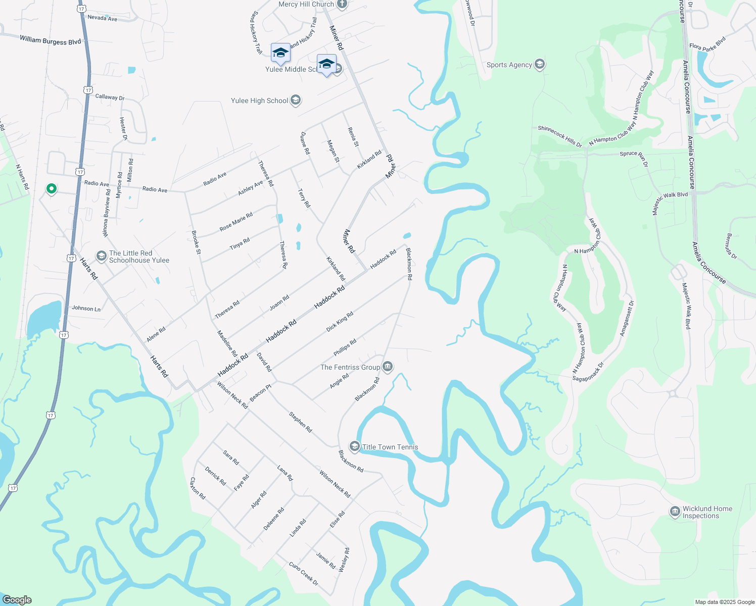 map of restaurants, bars, coffee shops, grocery stores, and more near 85644 Dick King Road in Yulee