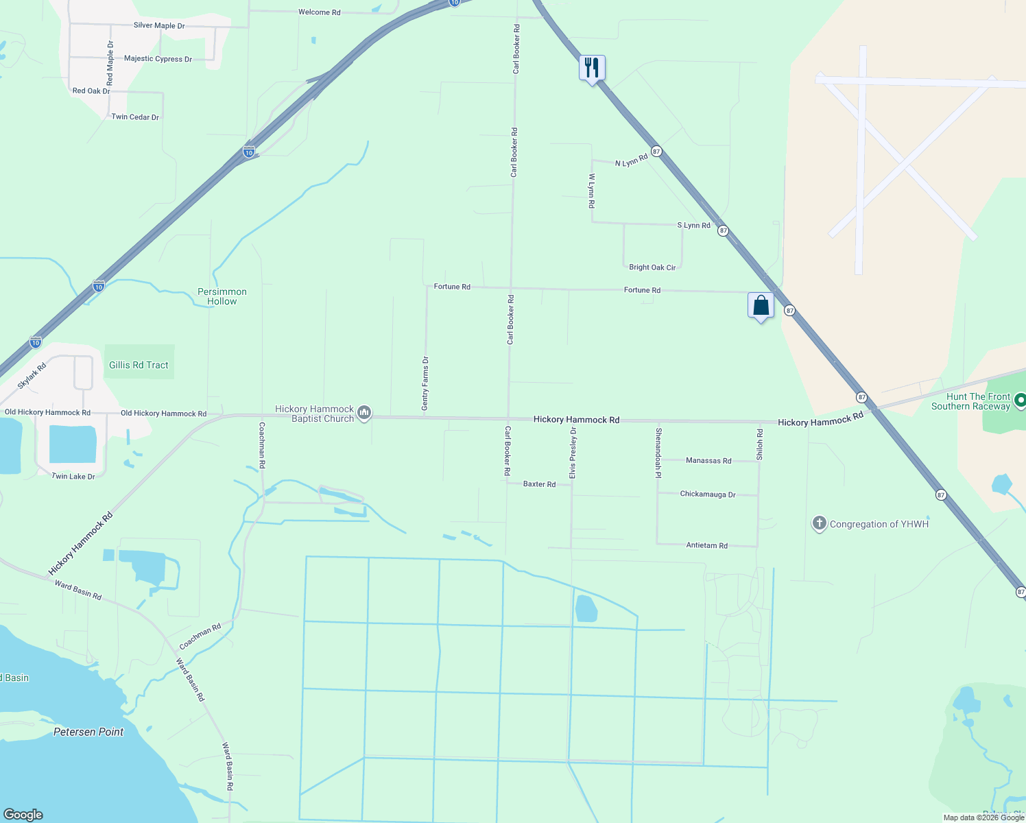 map of restaurants, bars, coffee shops, grocery stores, and more near 4410 Carl Booker Road in Milton