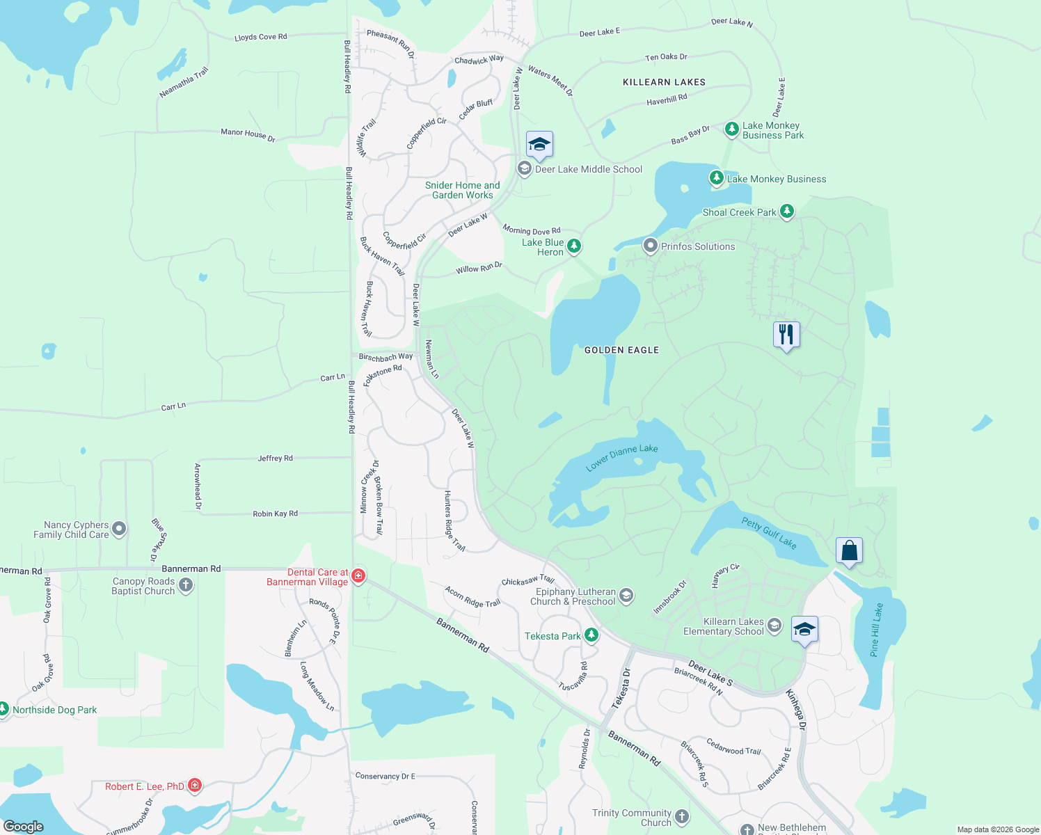 map of restaurants, bars, coffee shops, grocery stores, and more near 9109 McDougal Court in Tallahassee