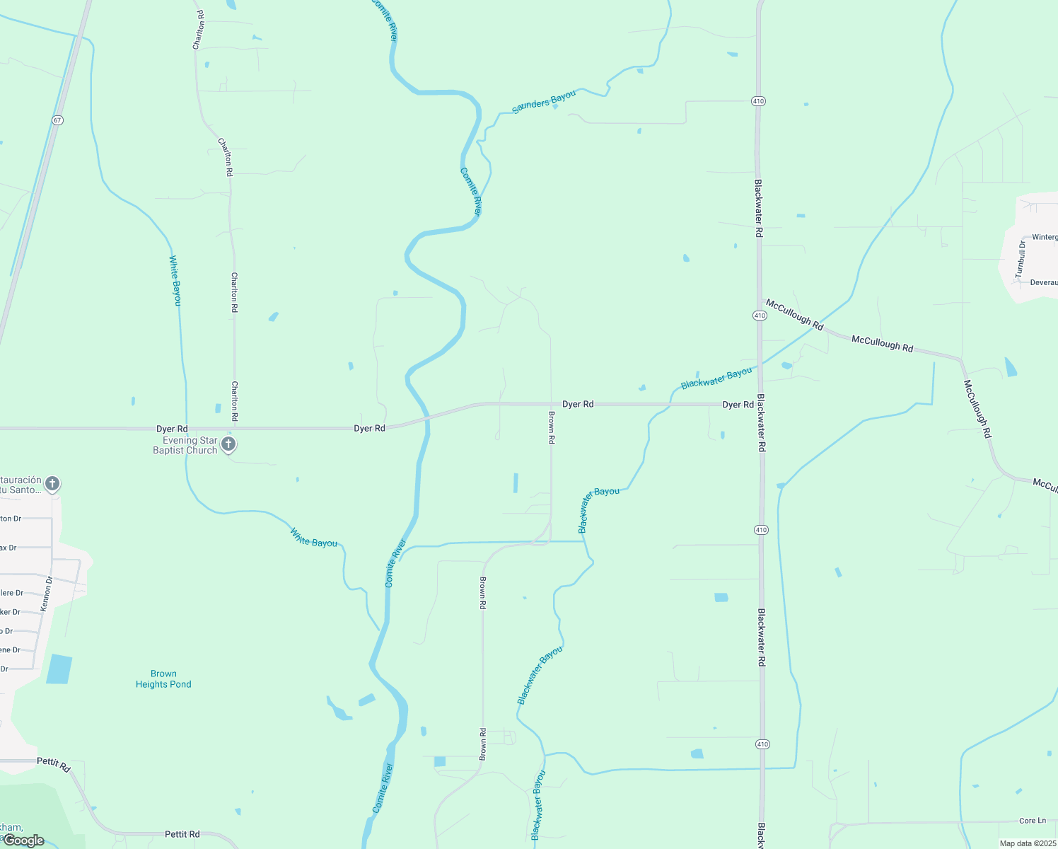 map of restaurants, bars, coffee shops, grocery stores, and more near 9632 Dyer Road in Baker