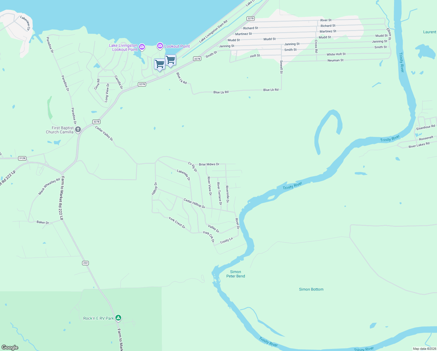 map of restaurants, bars, coffee shops, grocery stores, and more near 91 Briar Hill Lane in Coldspring