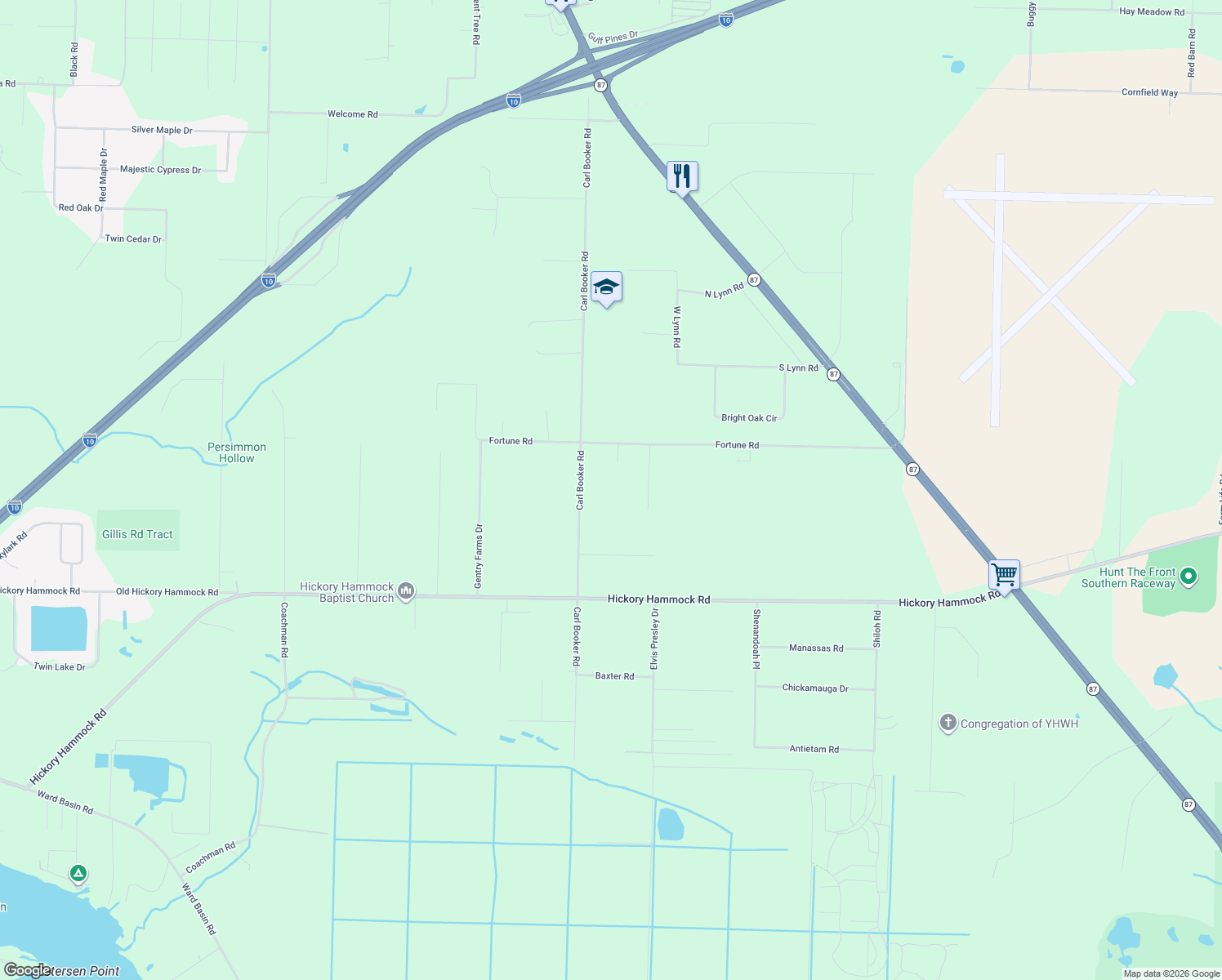 map of restaurants, bars, coffee shops, grocery stores, and more near 8647 Fortune Road in Milton
