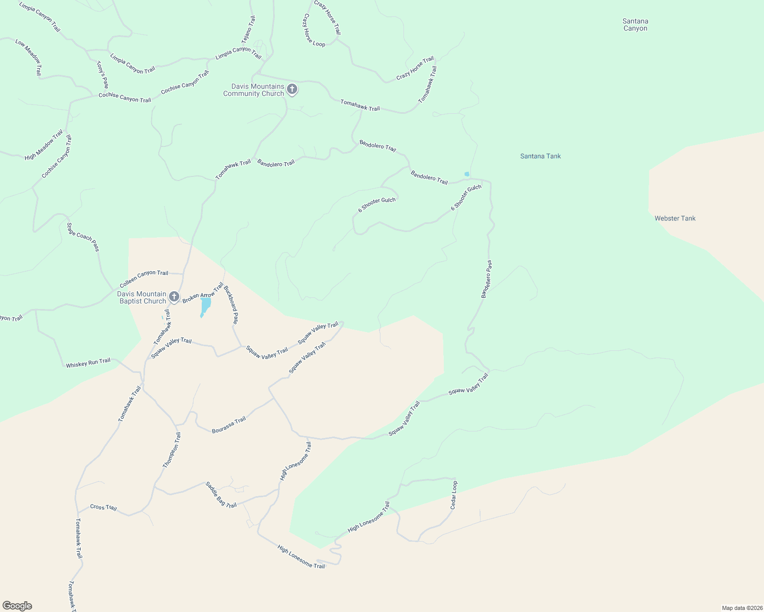 map of restaurants, bars, coffee shops, grocery stores, and more near Remington Ridge Road in Fort Davis